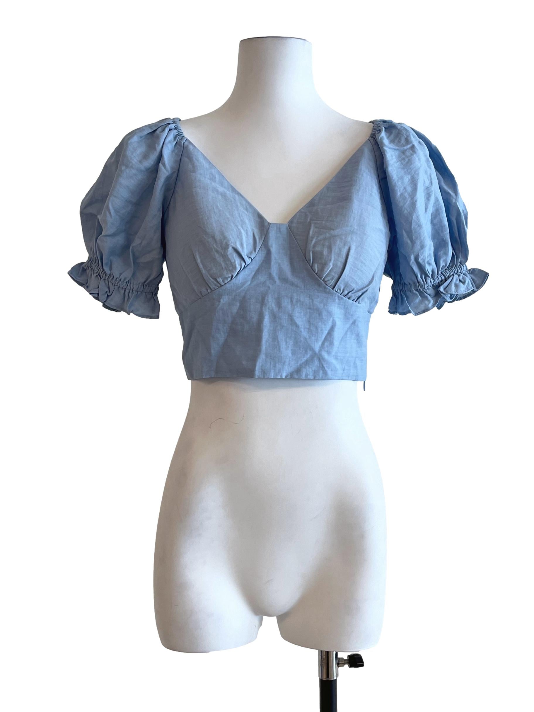 Sky Blue Sweetheart Cropped Top LB