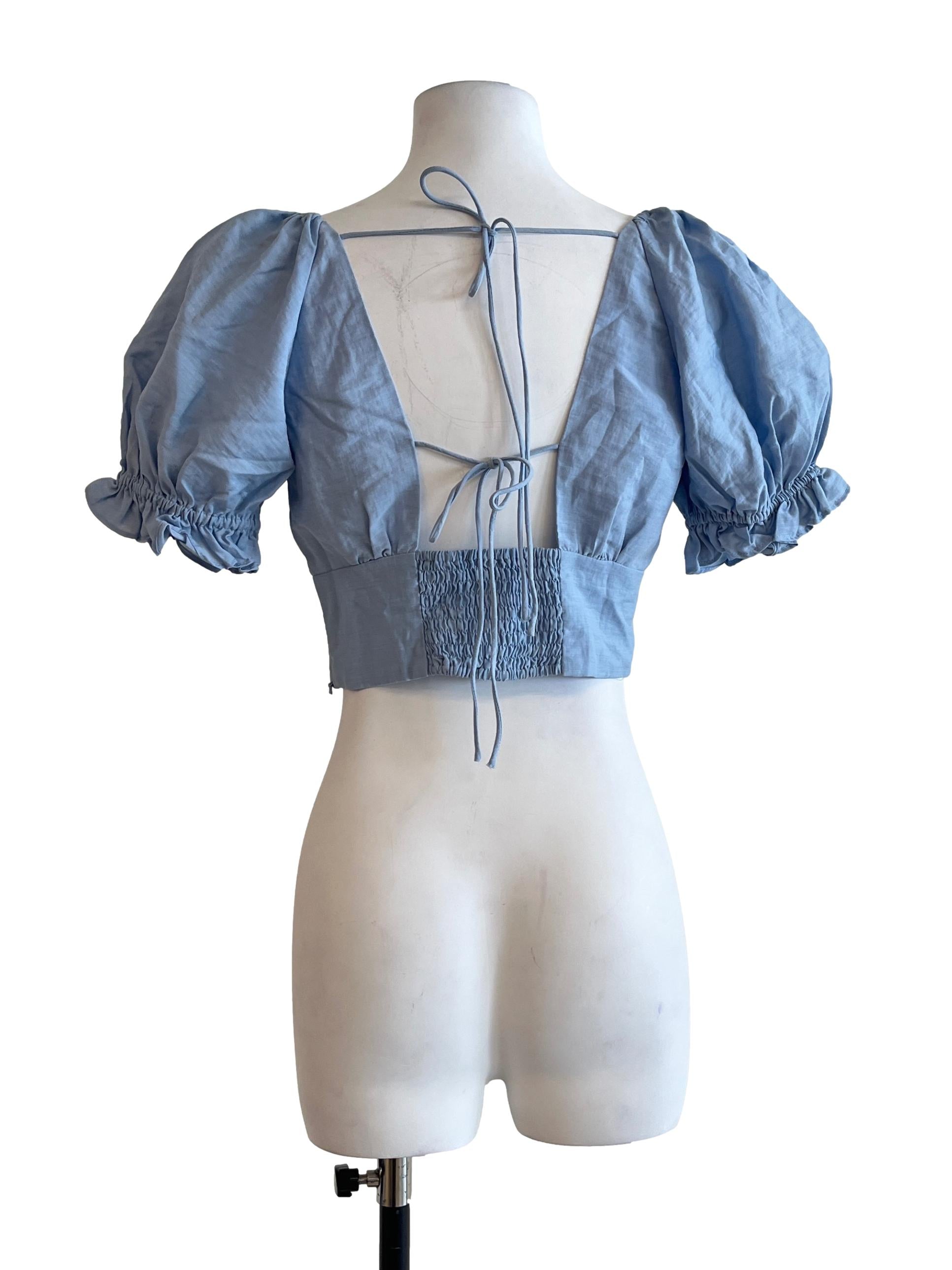 Sky Blue Sweetheart Cropped Top LB