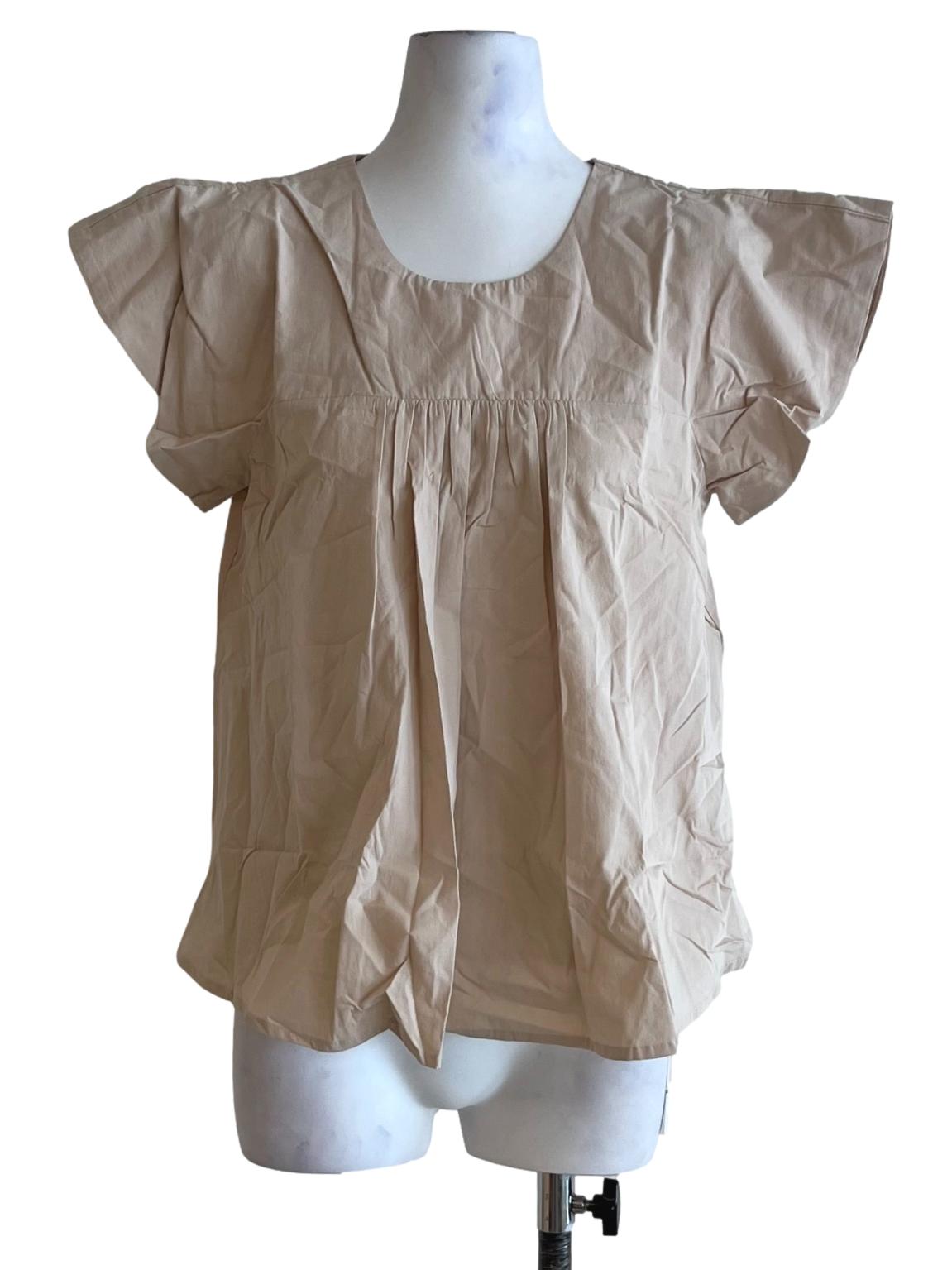 Beige Jewel Neckline Blouse