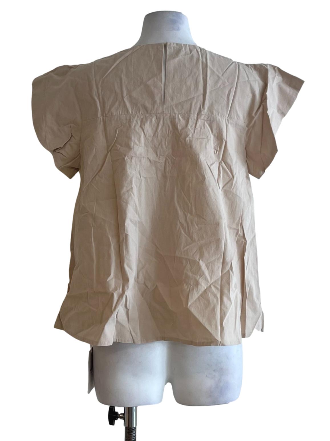 Beige Jewel Neckline Blouse