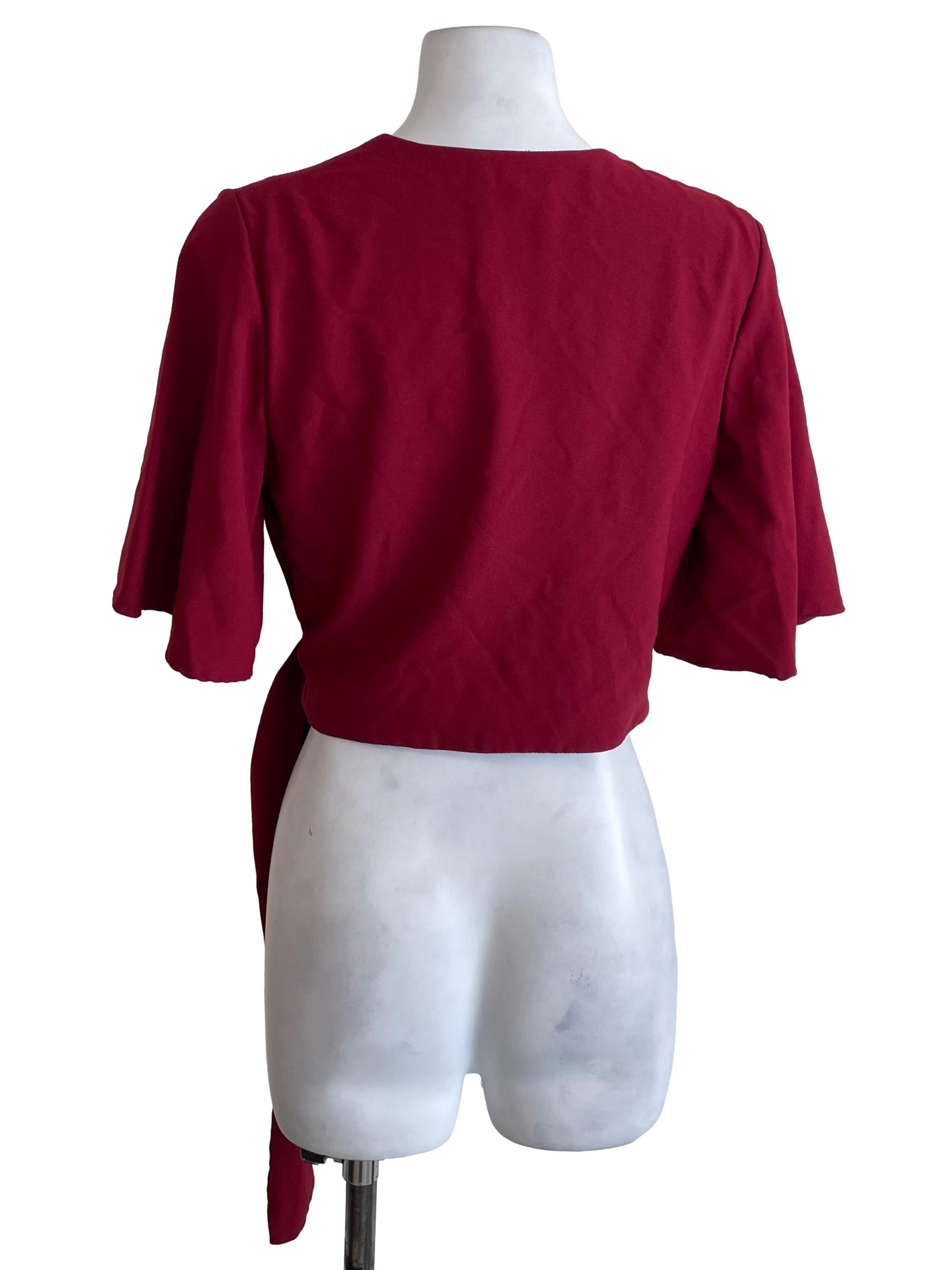 Berry Red Wrap Crop Top