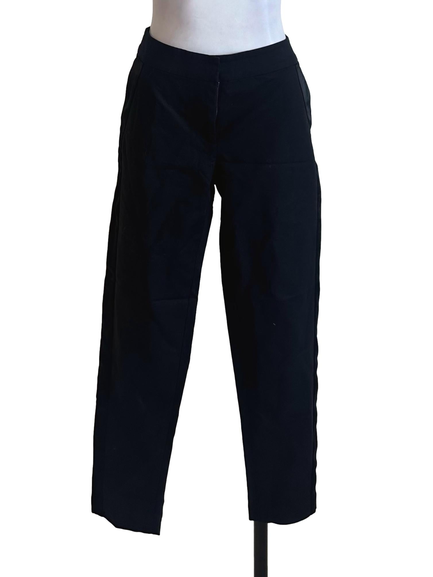 Black Low Rise Long Pants