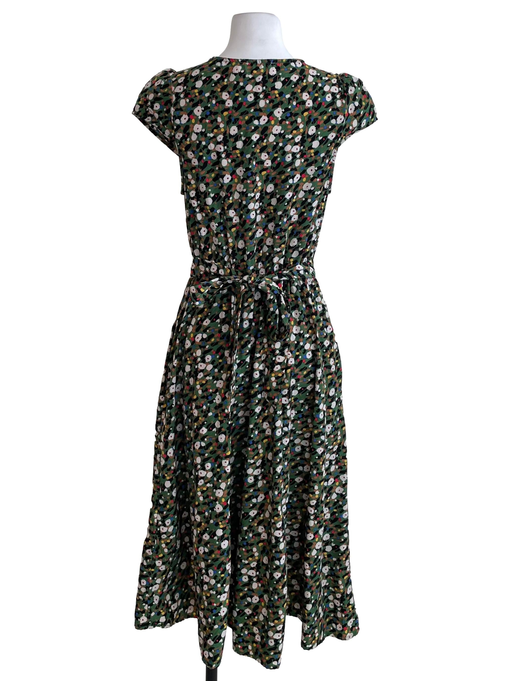 Pear Green Floral Button Down Dress