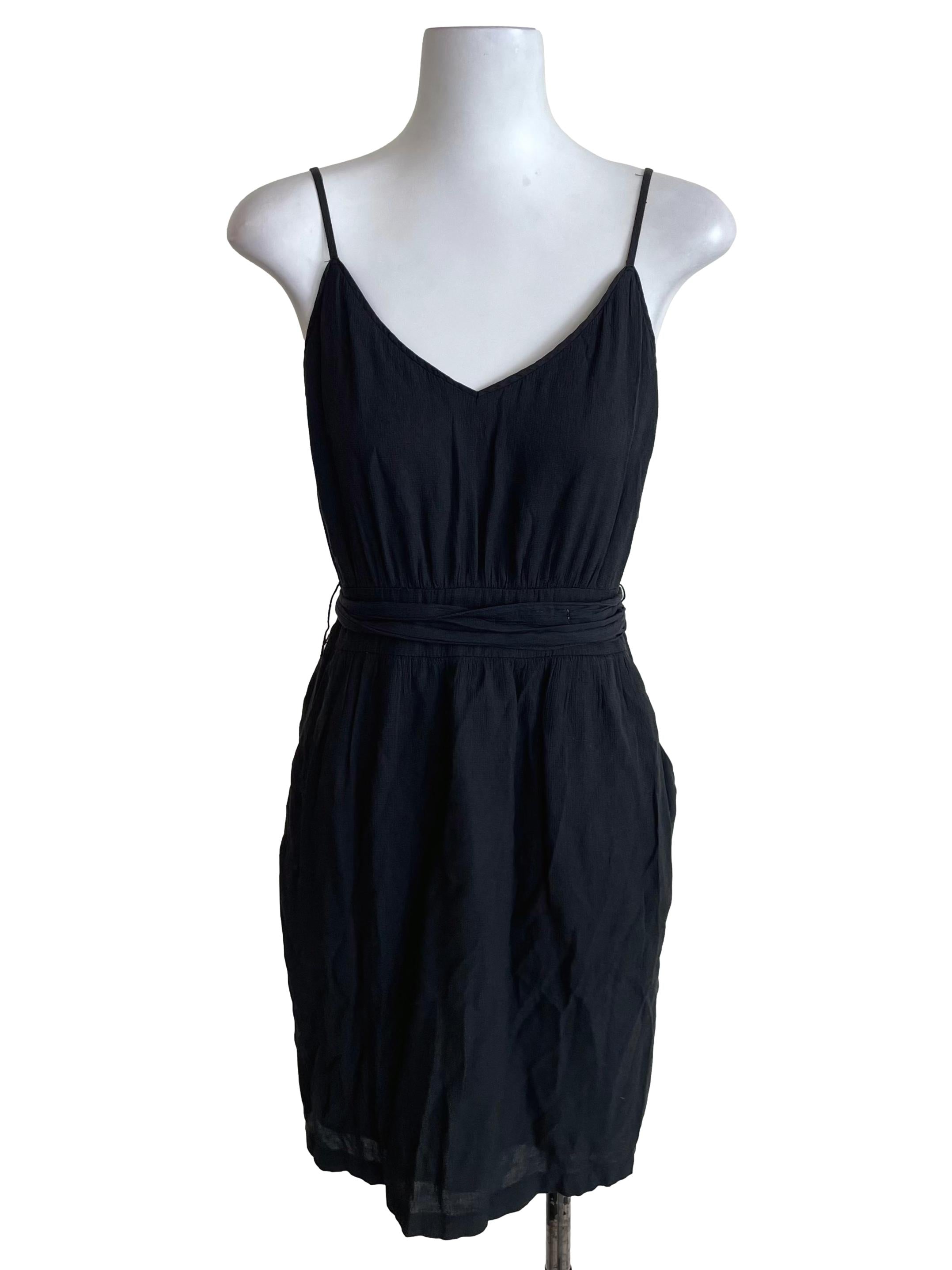 Coal Black Textured Sun Dress