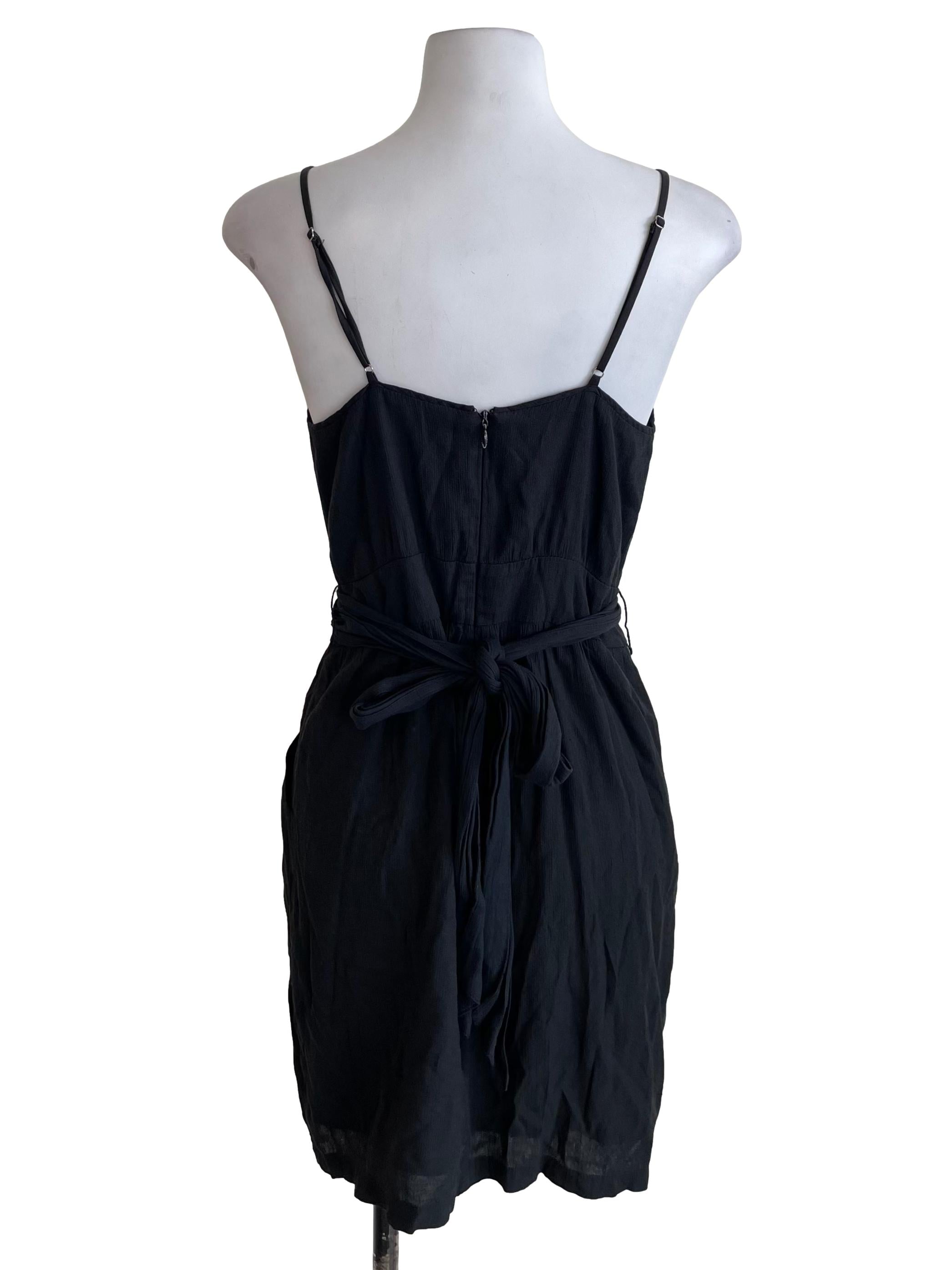 Coal Black Textured Sun Dress
