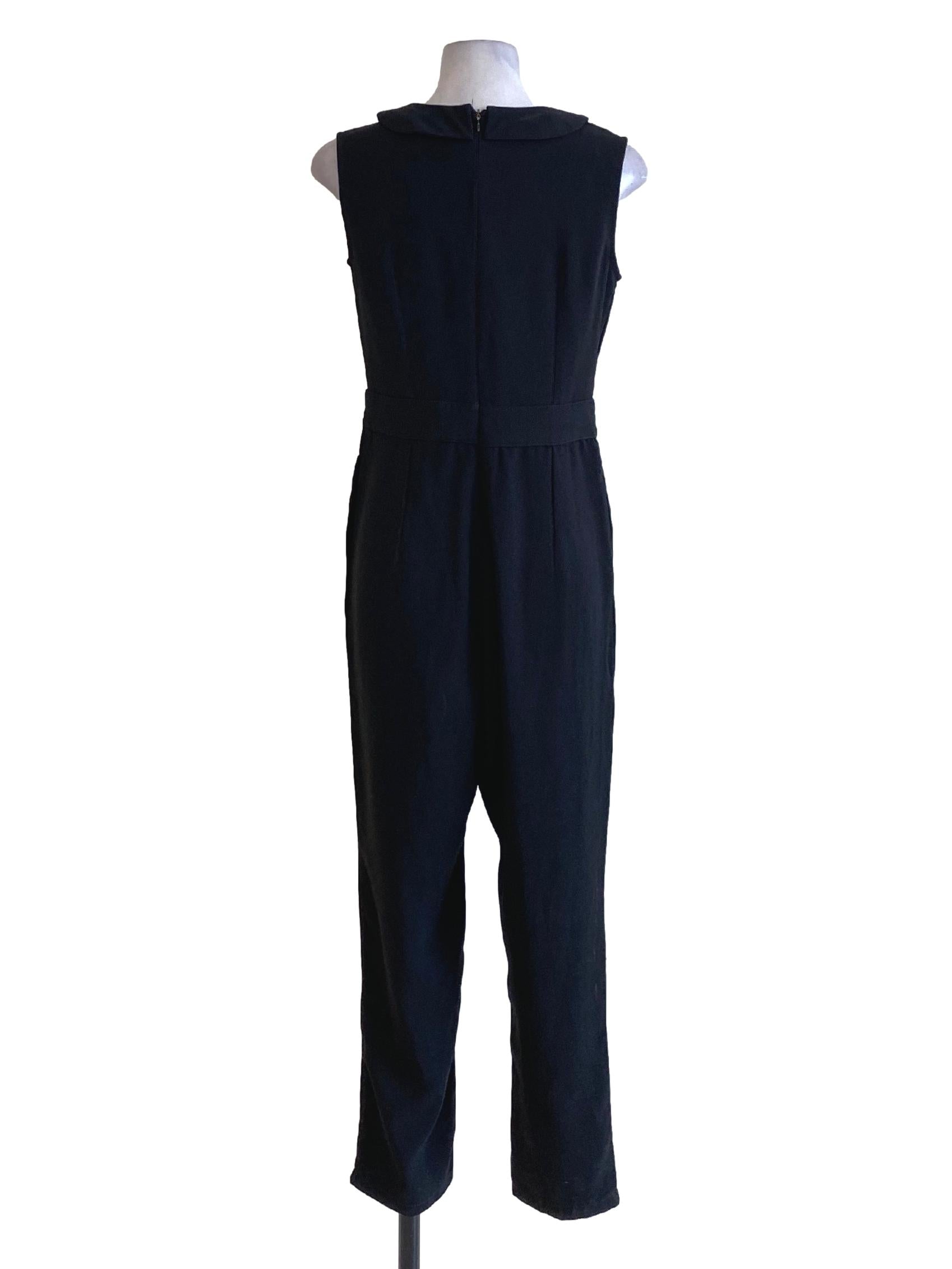 Jet Black V-Neck Jumpsuit TEM