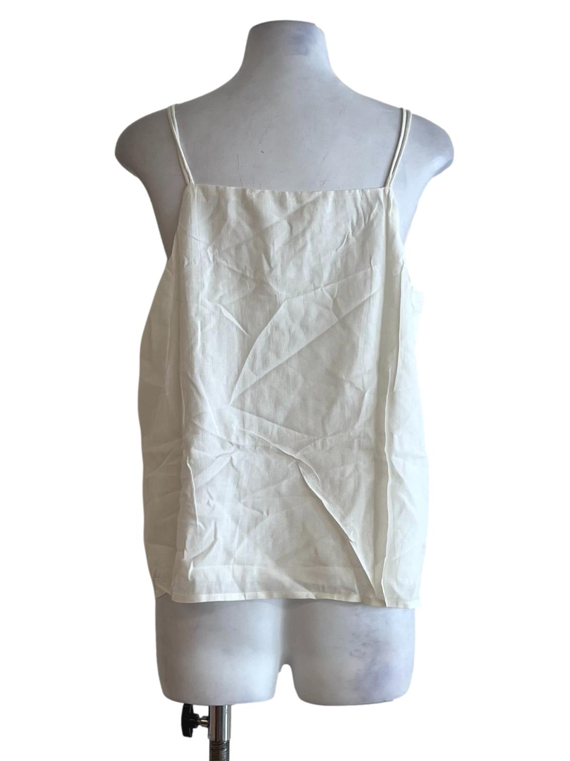 White V-Neckline Sleeveless Top