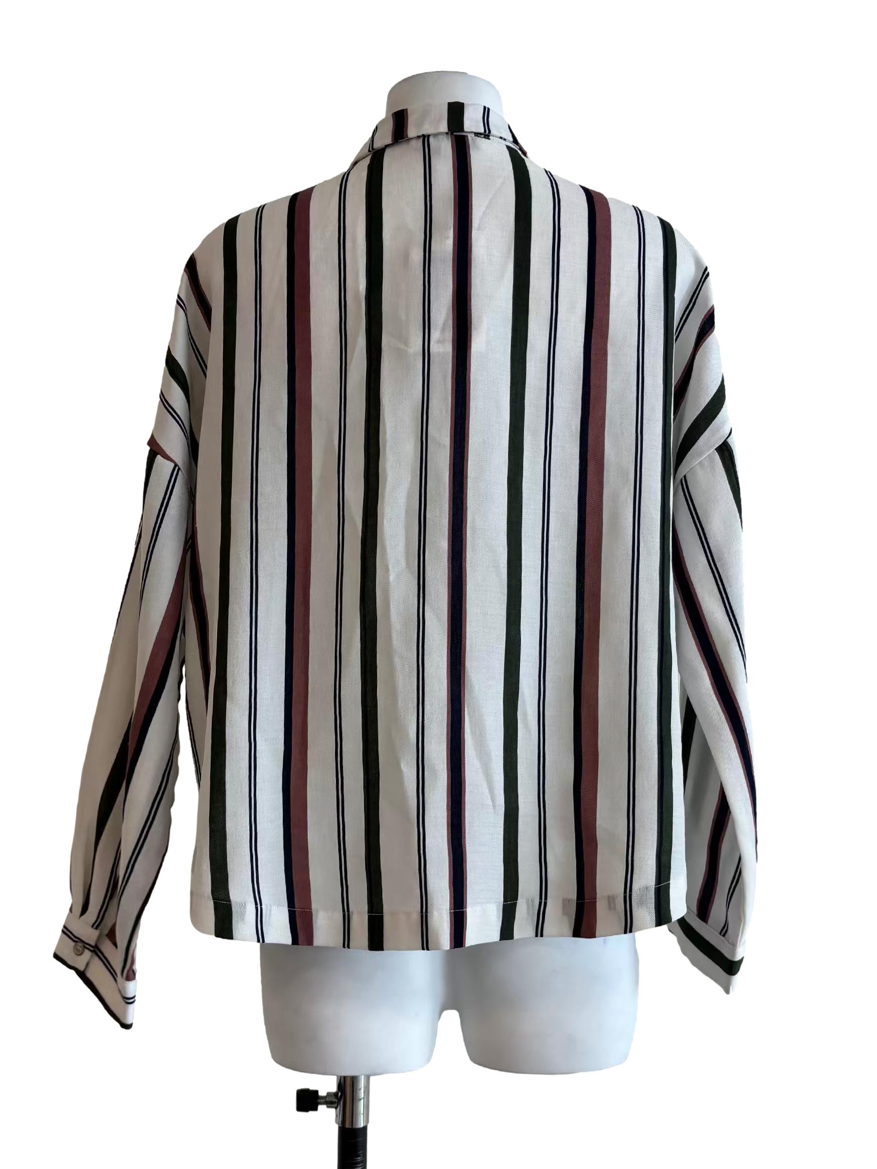 Pearl White Striped Shirt