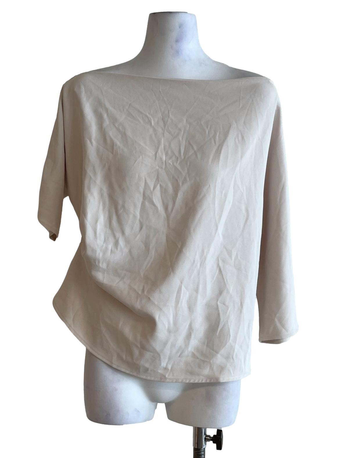 Cream White Sabrina Neckline Blouse