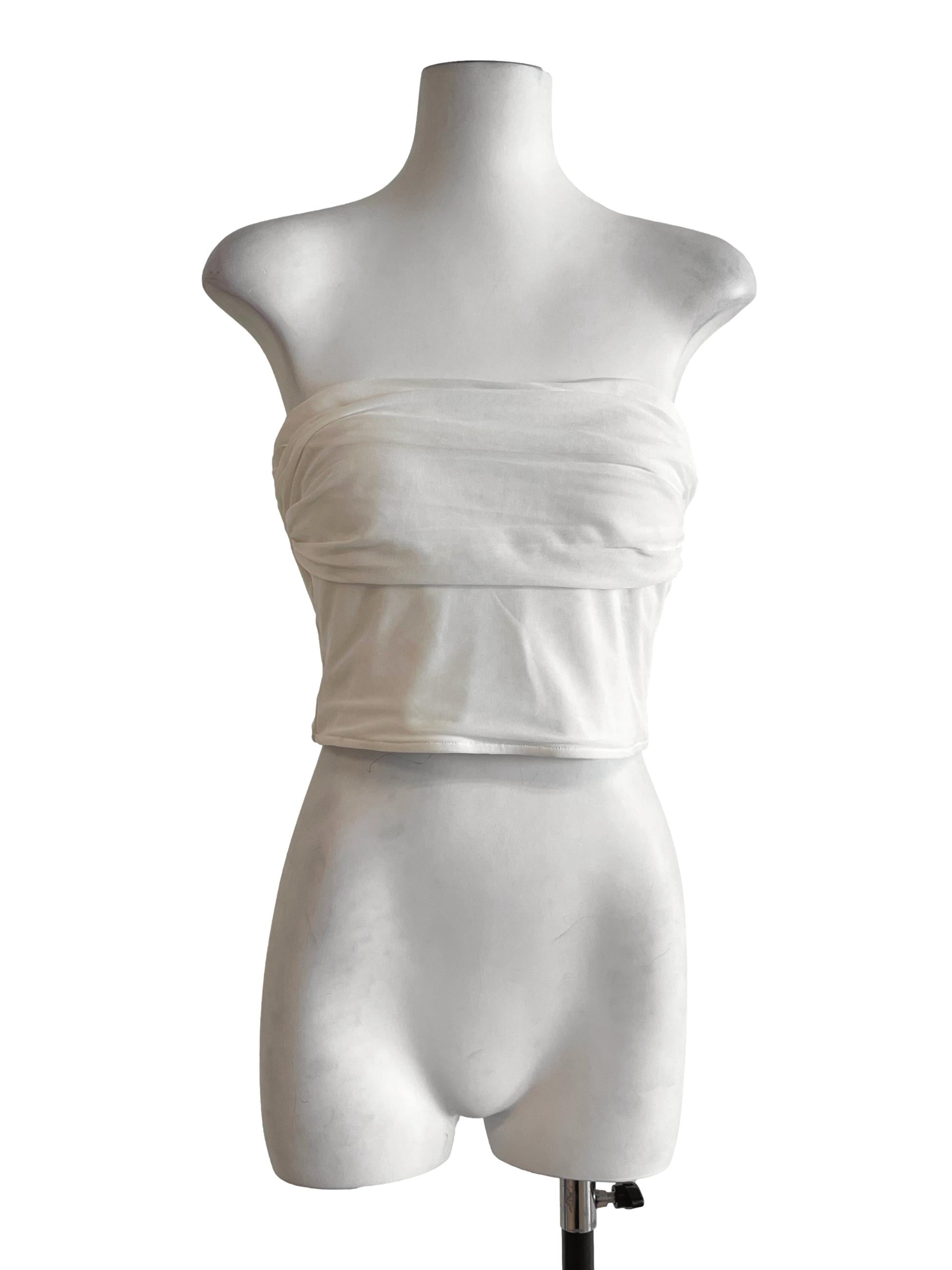 Pearl White Strapless Top