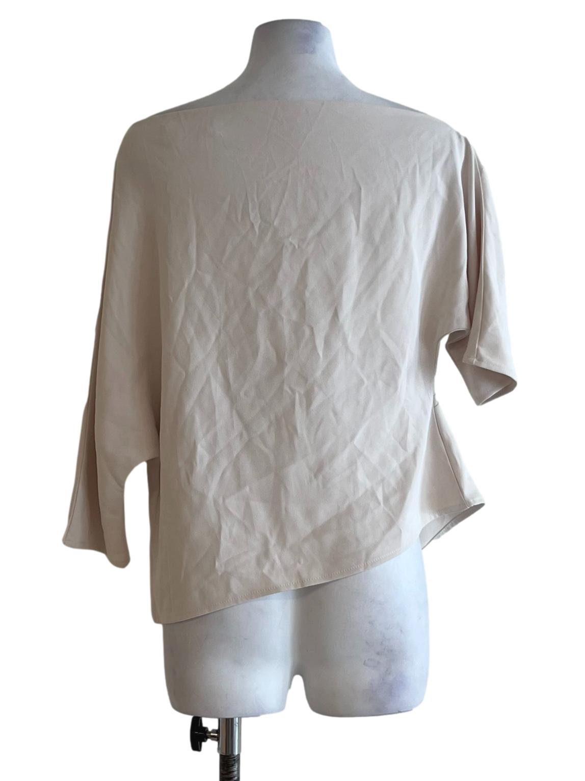 Cream White Sabrina Neckline Blouse