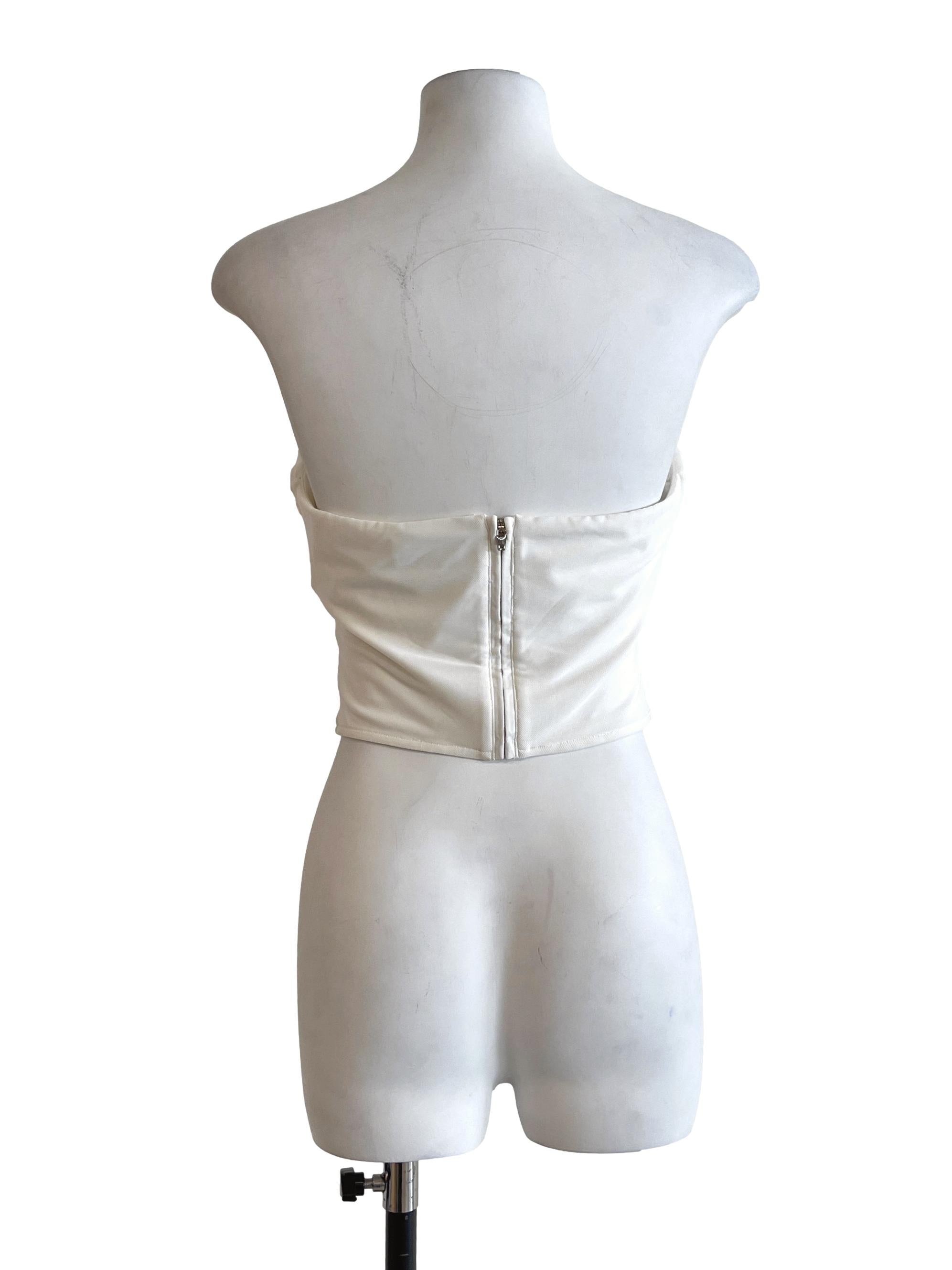 Pearl White Strapless Top
