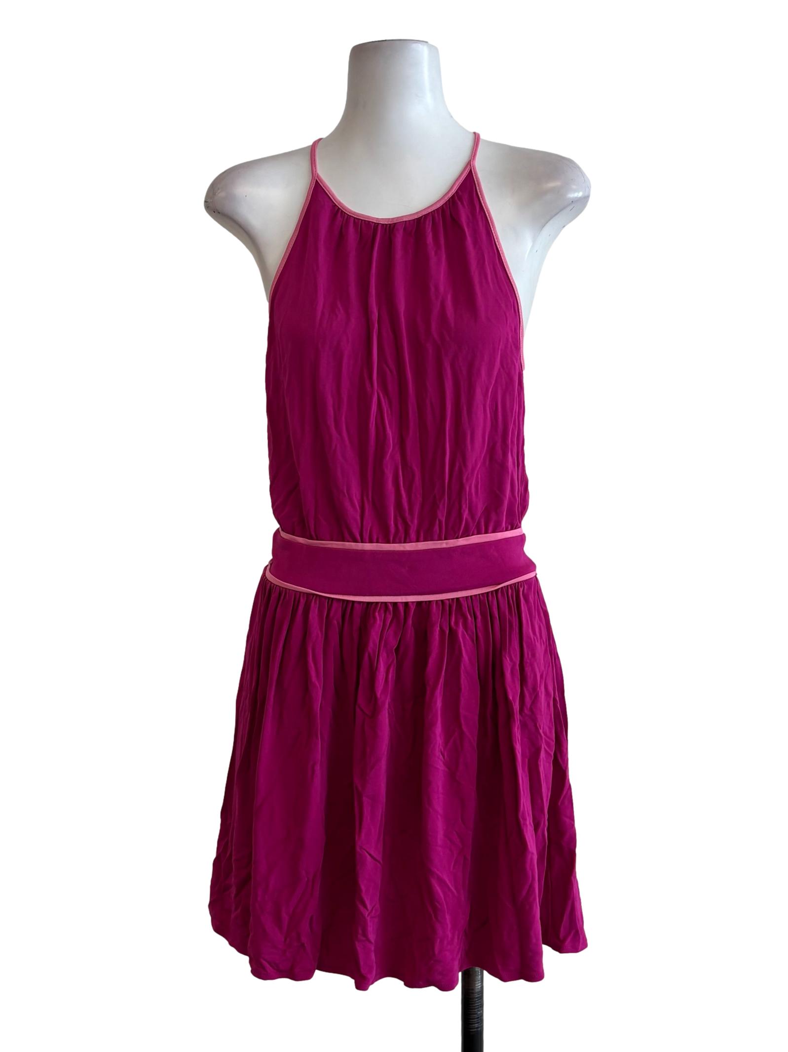 Magenta Pink Halter Dress