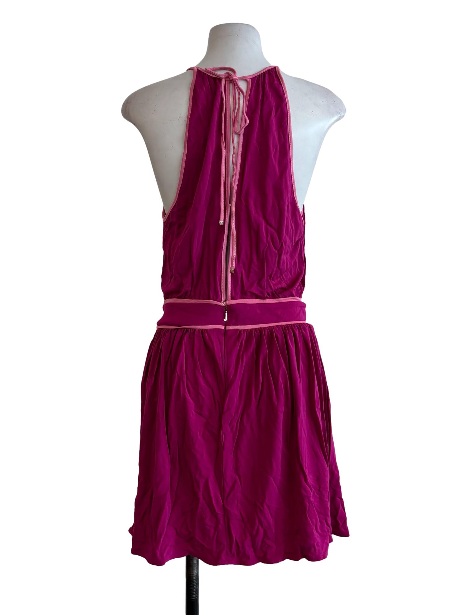 Magenta Pink Halter Dress