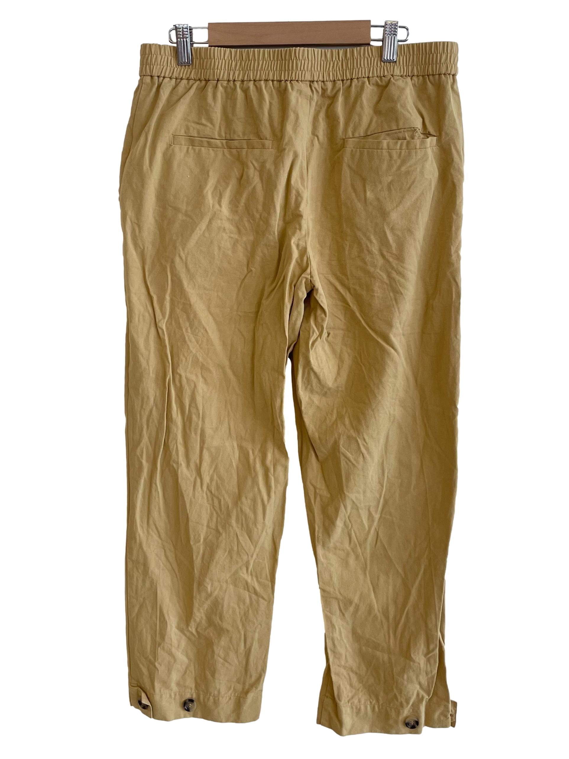 Buttoned-Cuff Straight Leg Trousers
