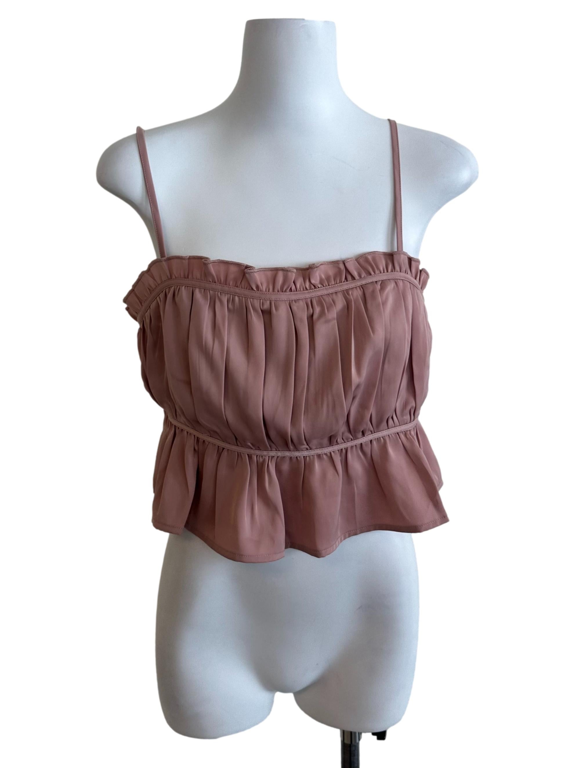 Rosewood Pink Ruched Peplum Top