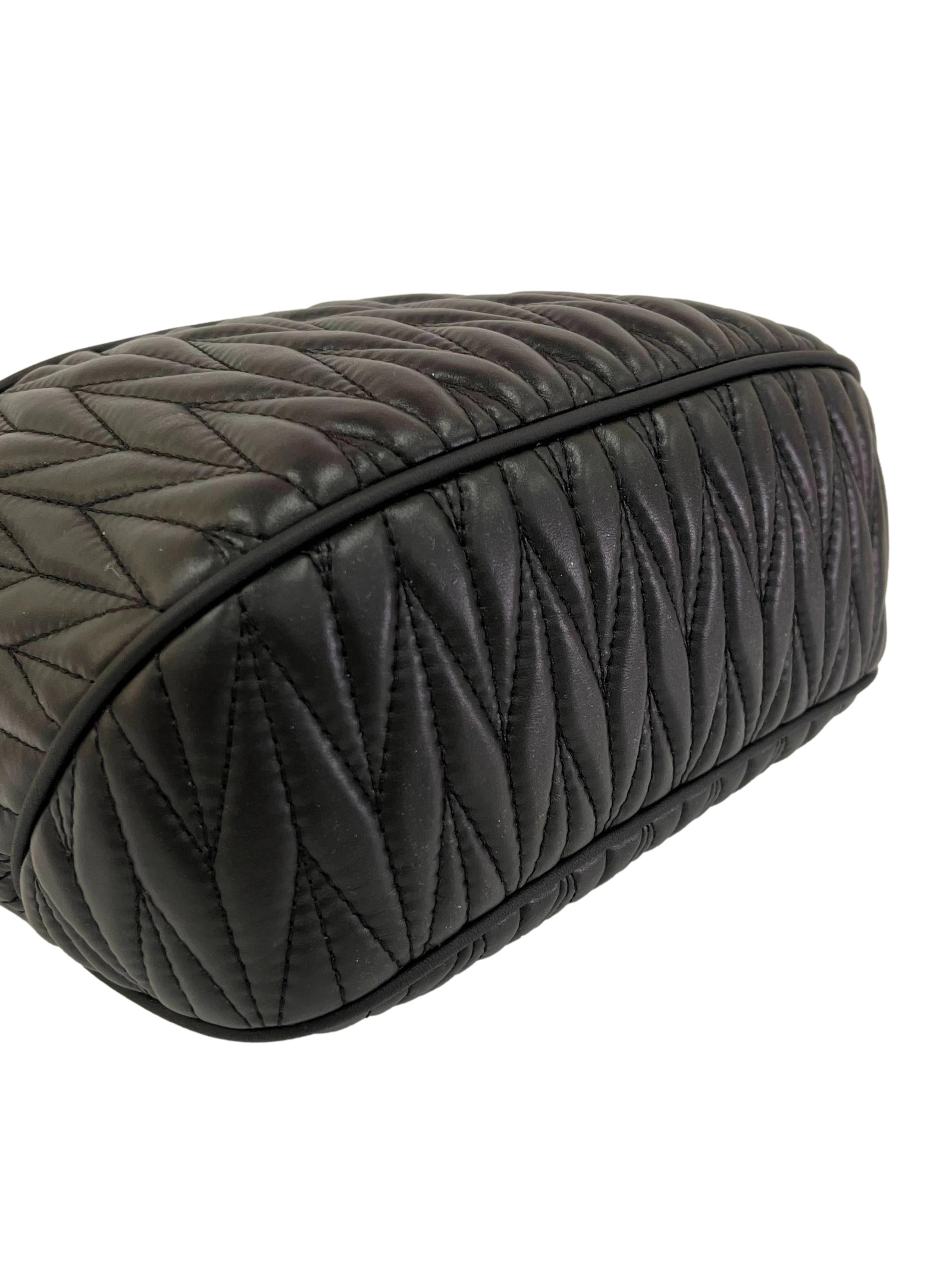 Black Nappa Baby Calf Leaf Quilt Bum Bag CSN