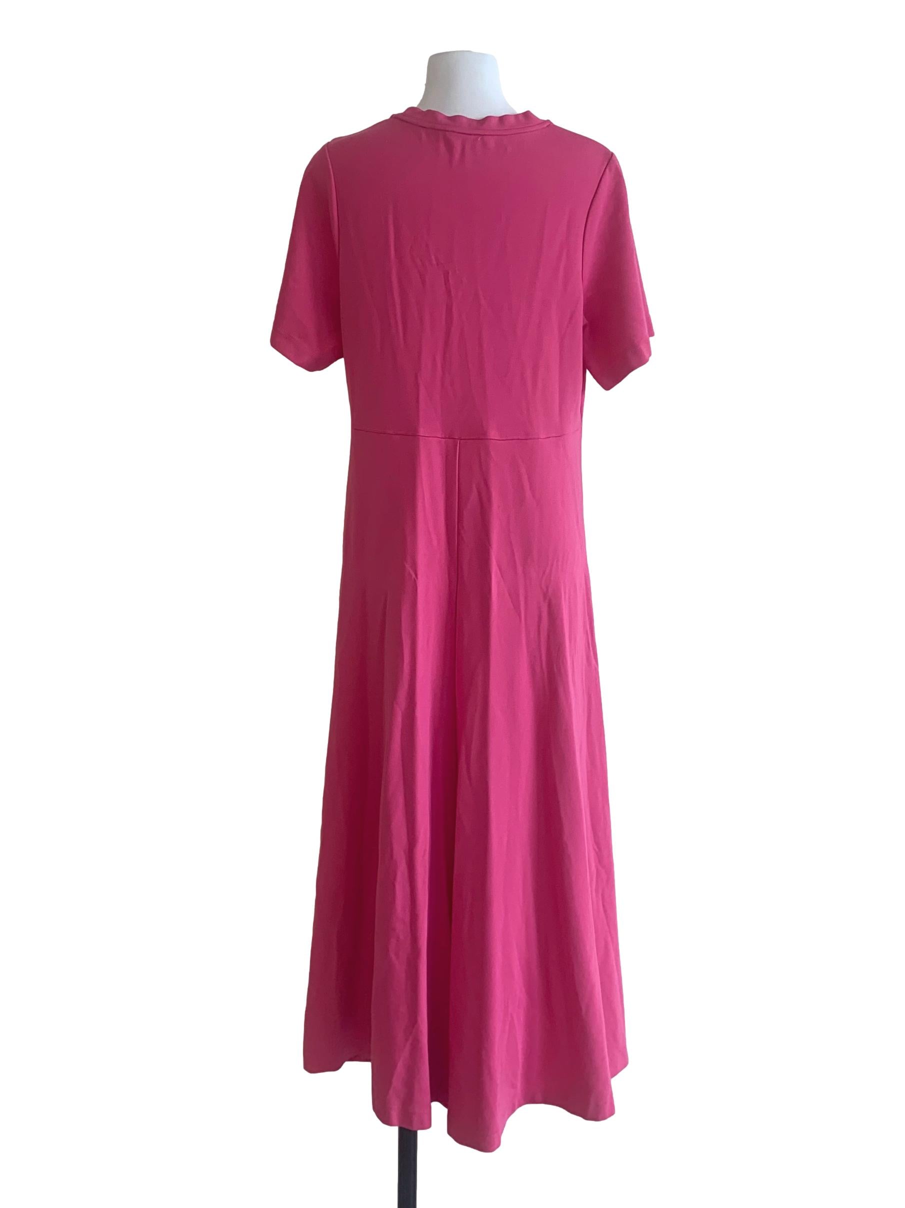 Hot Pink Round Neck Dress