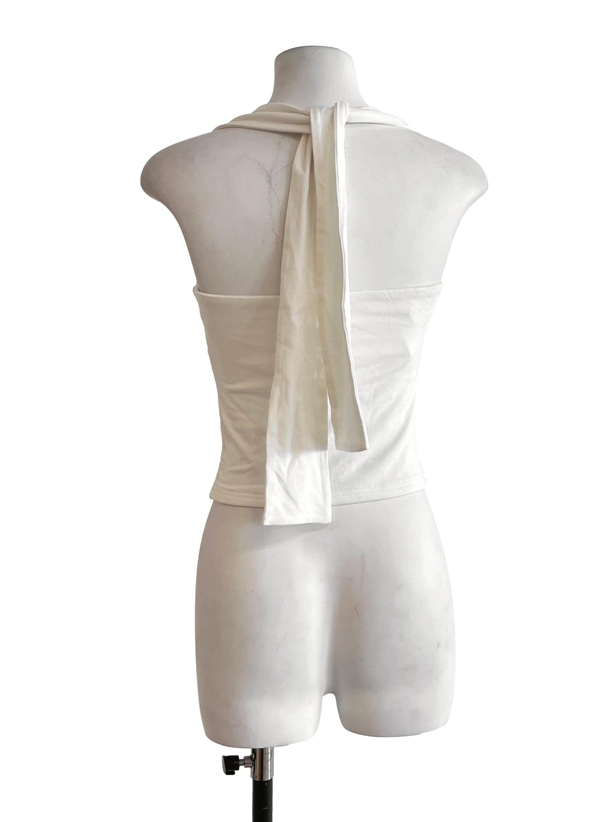 Pear White Halter Strap Top