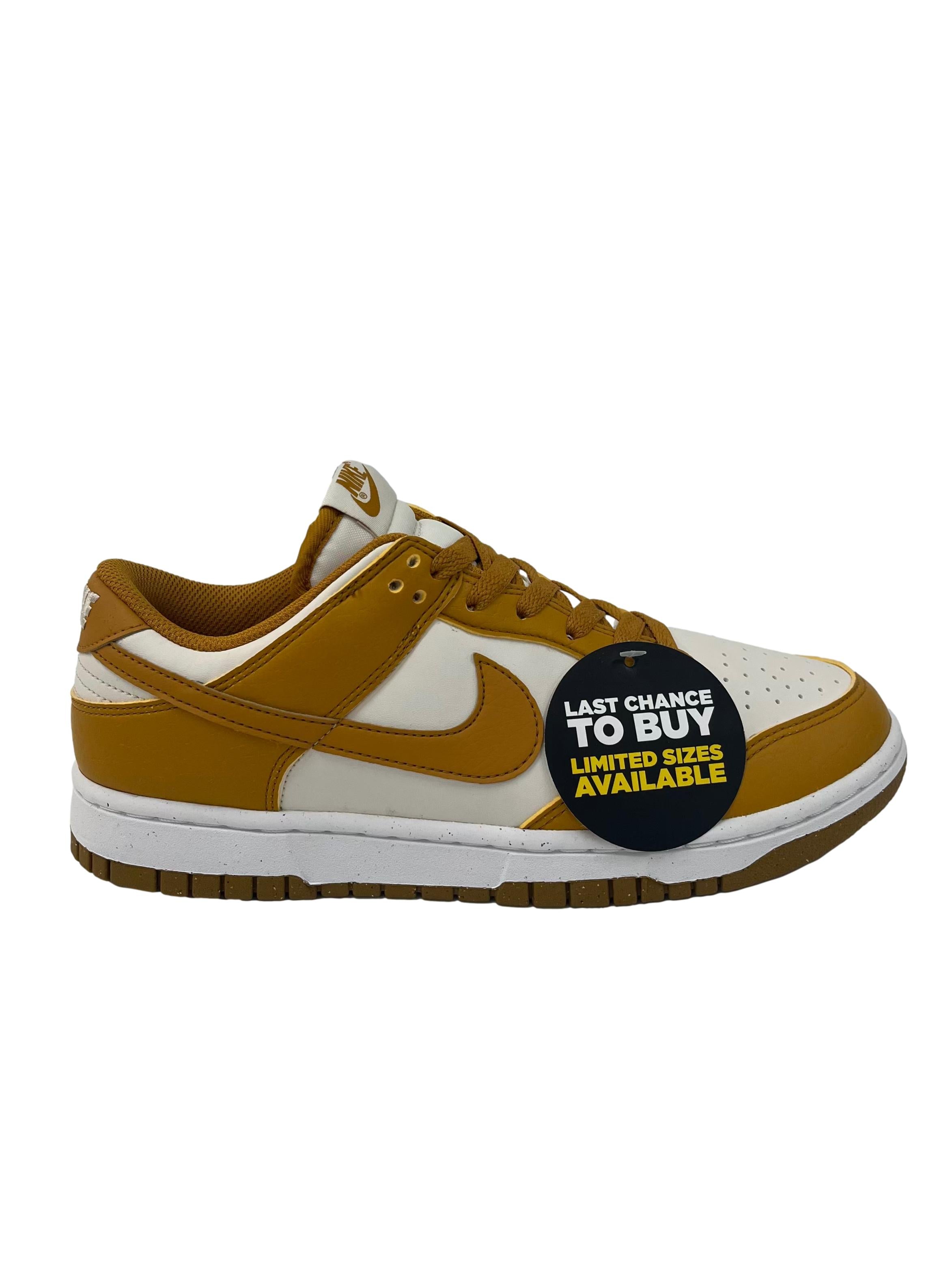 Dunk Low Next Nature Phantom Gold Suede White Sneakers