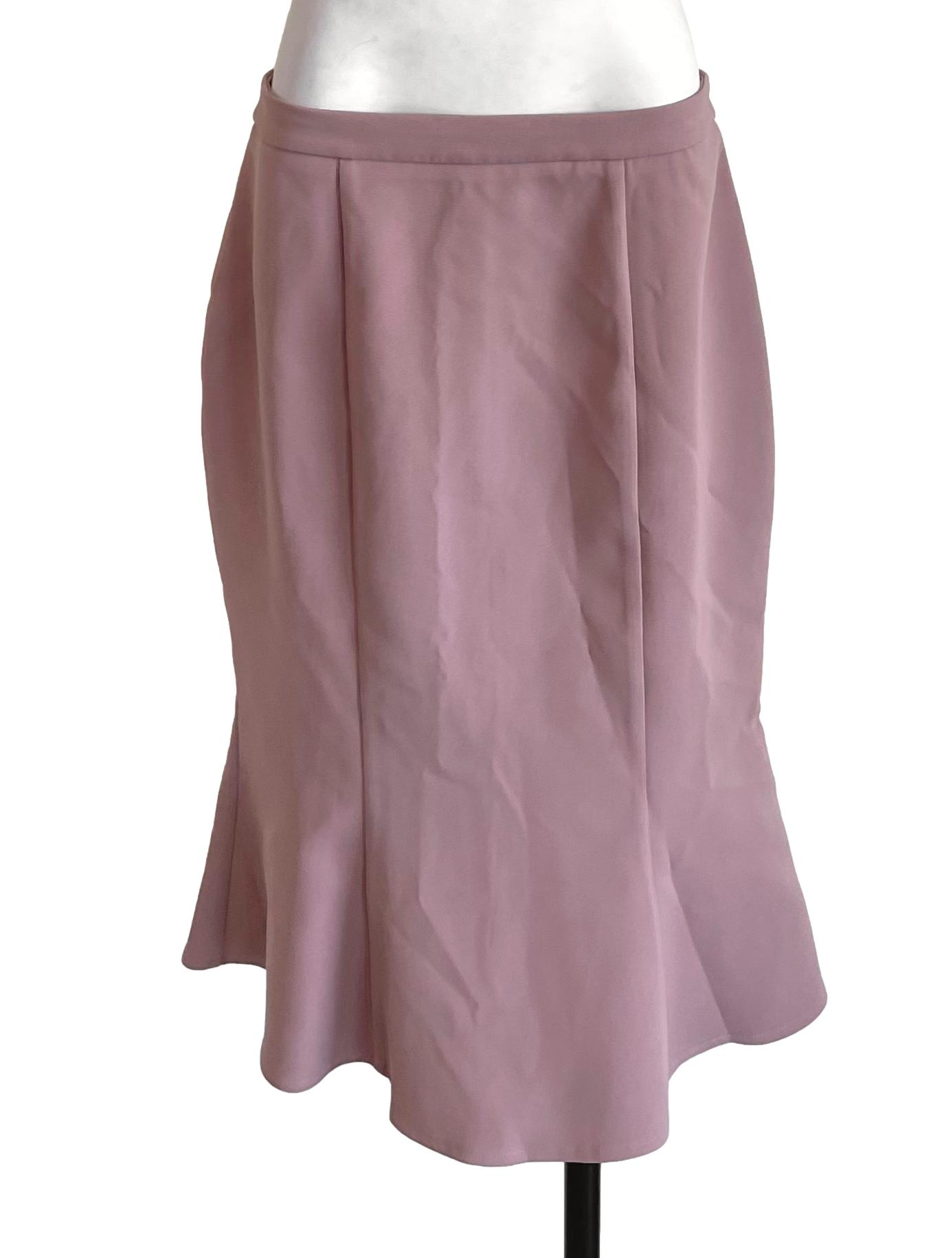 Mauve Nude Trumpet Skirt LB