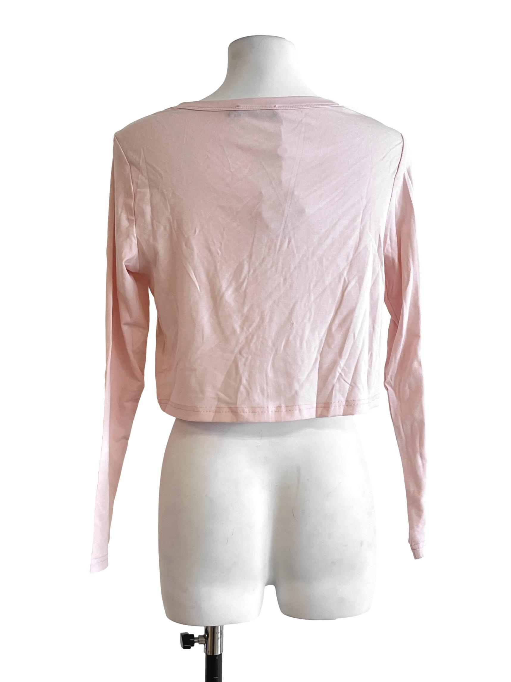 Lemonade Pink V-Neck Cropped Top