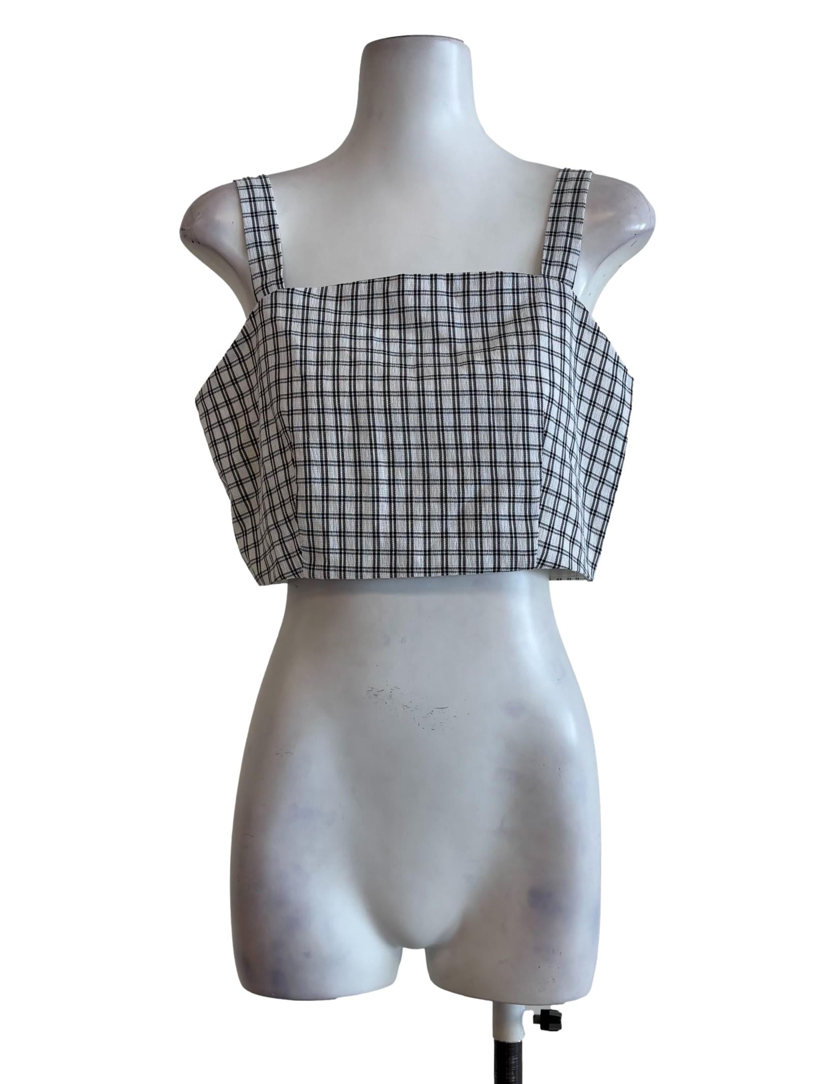 Black And White Checkered Camisole Top