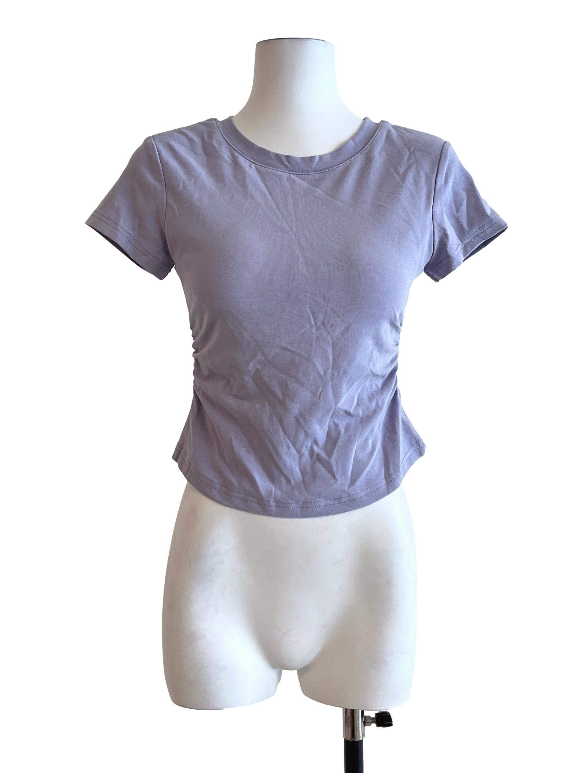 Heather Purple Scoop Top