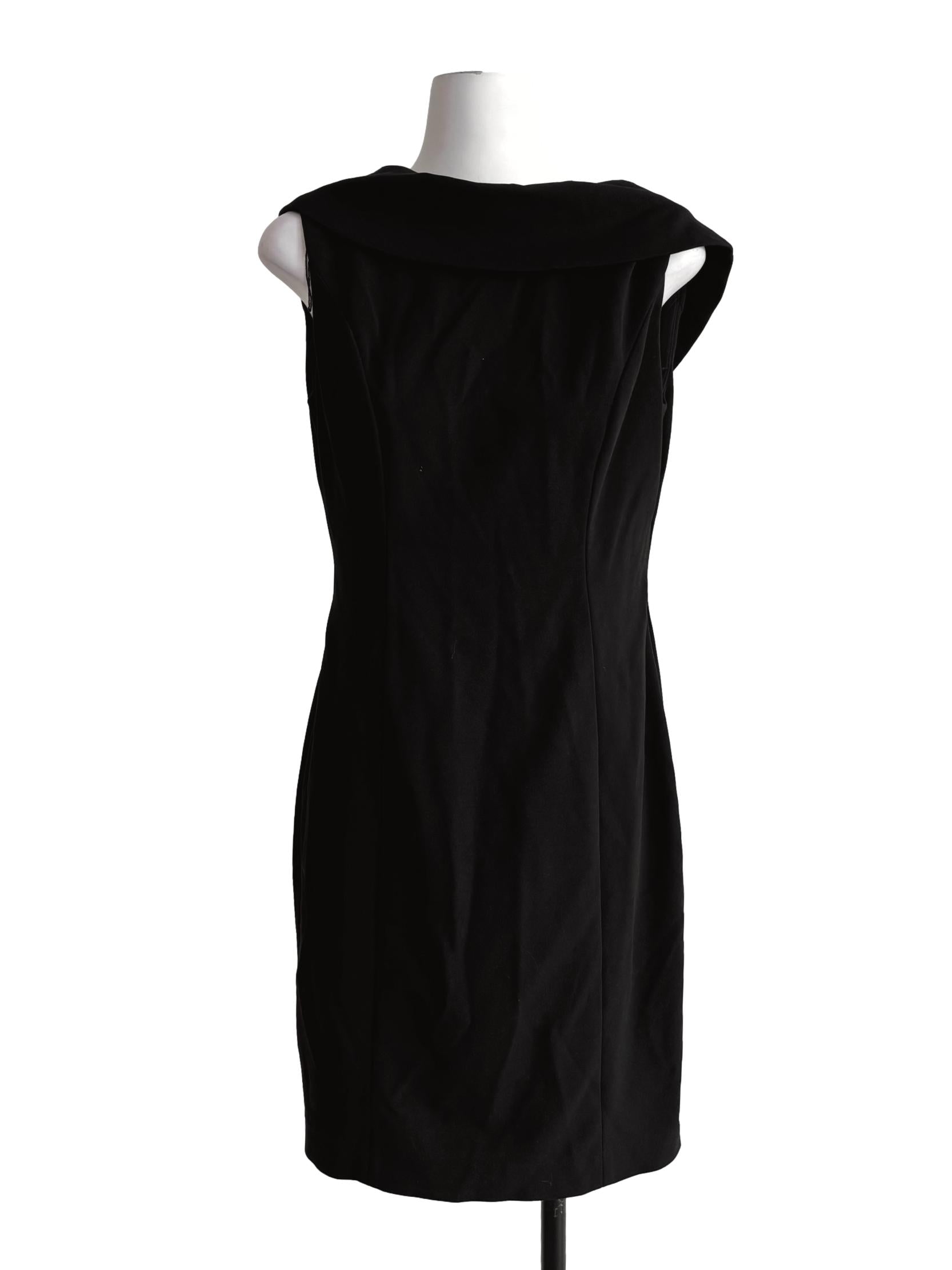 Ink Black Cowl Sheath Dress