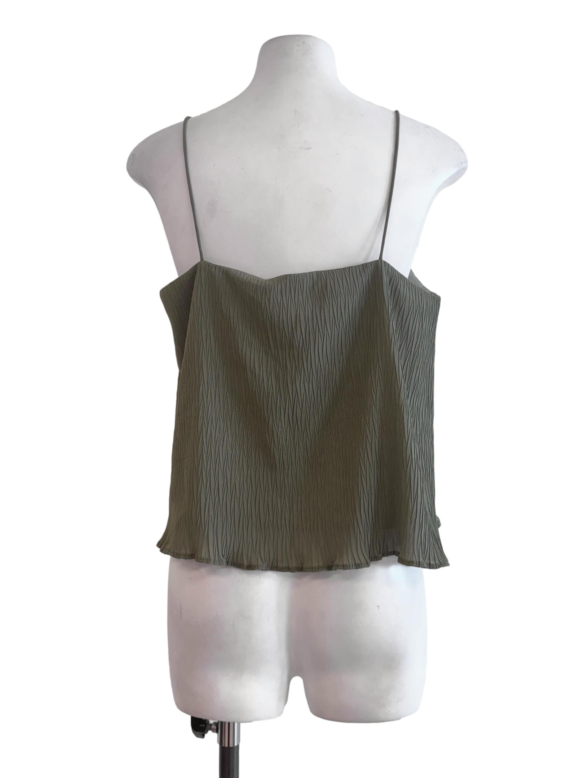 Pickle Green Scoop Neck Sleeveless Top