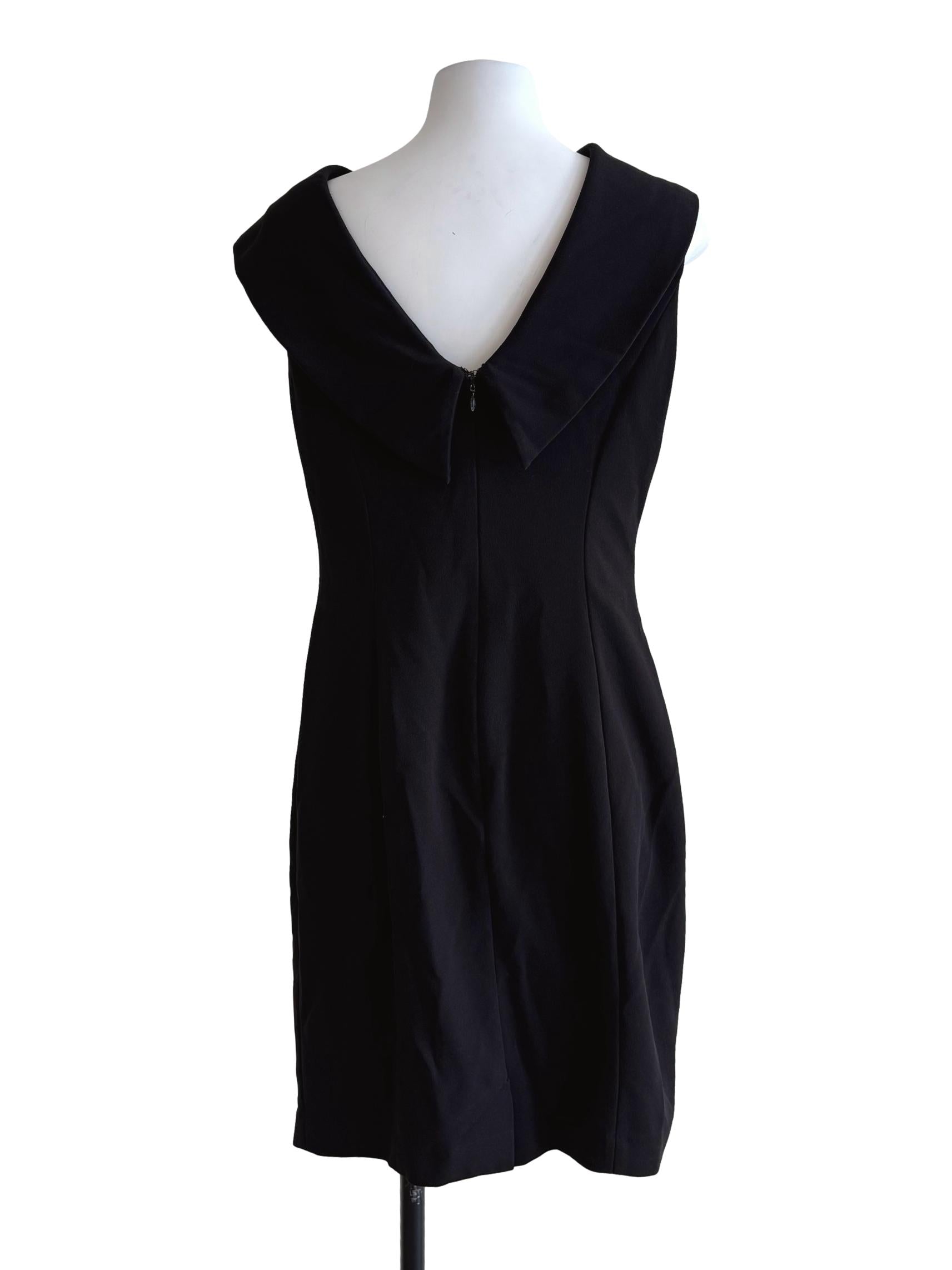 Ink Black Cowl Sheath Dress