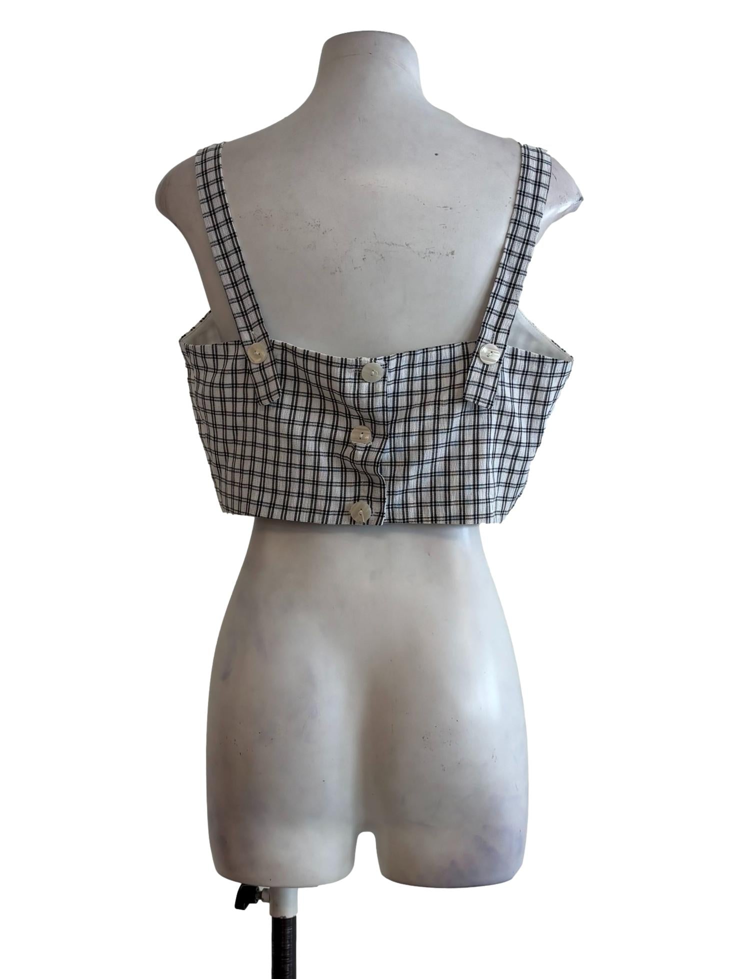 Black And White Checkered Camisole Top