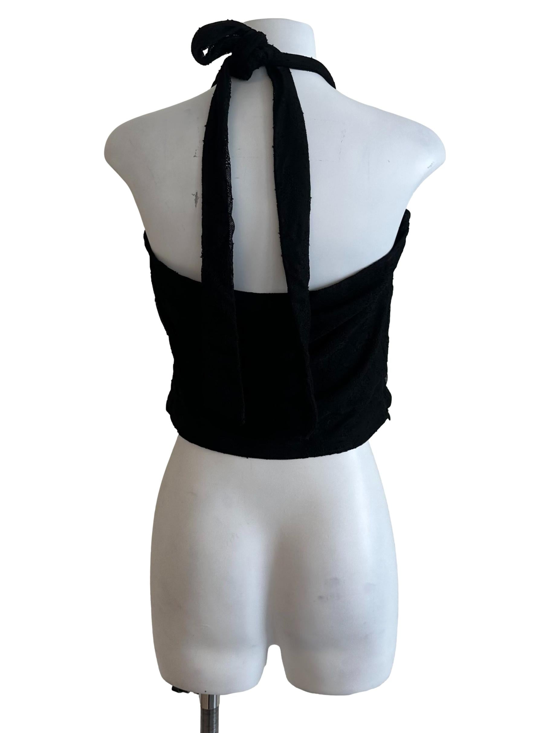 Raven Black Lace Halter Top