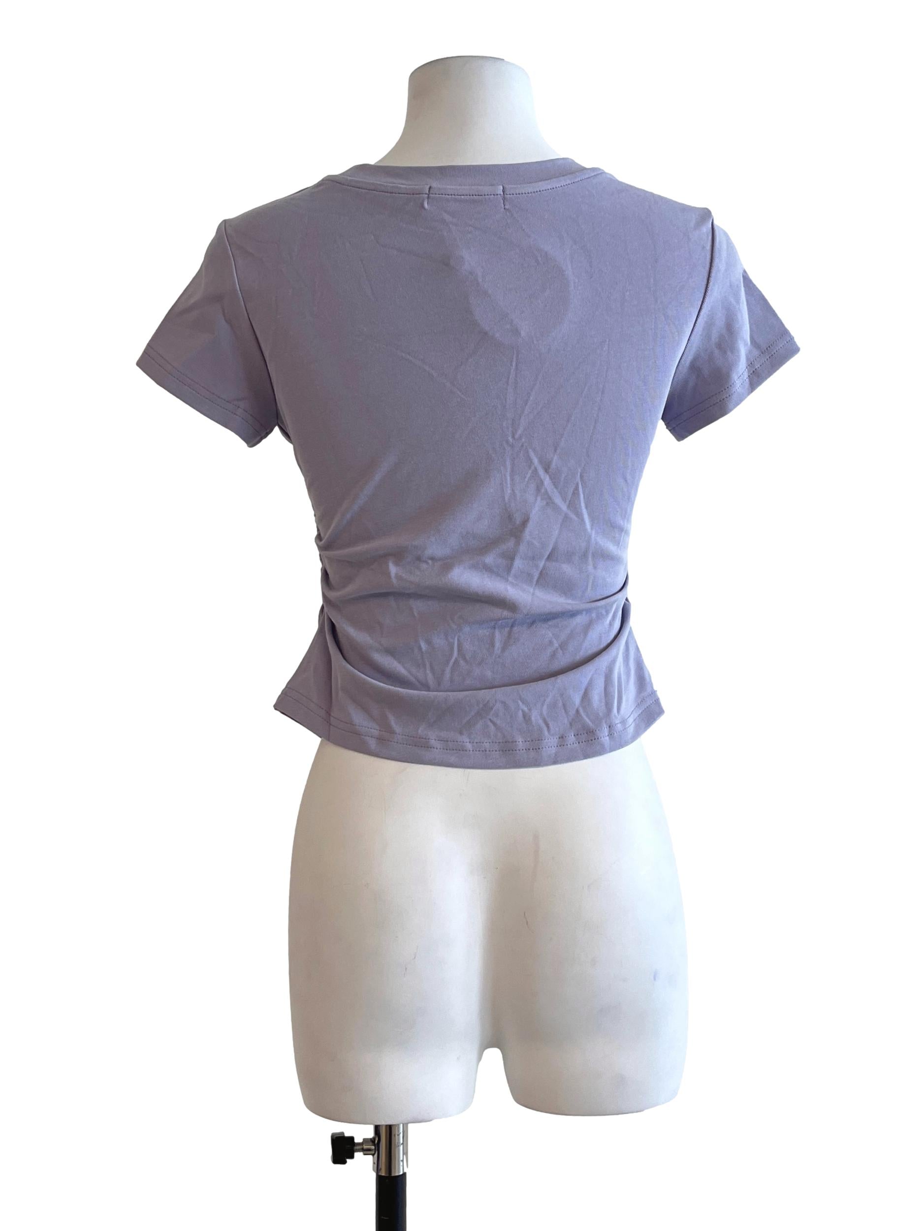 Heather Purple Scoop Top