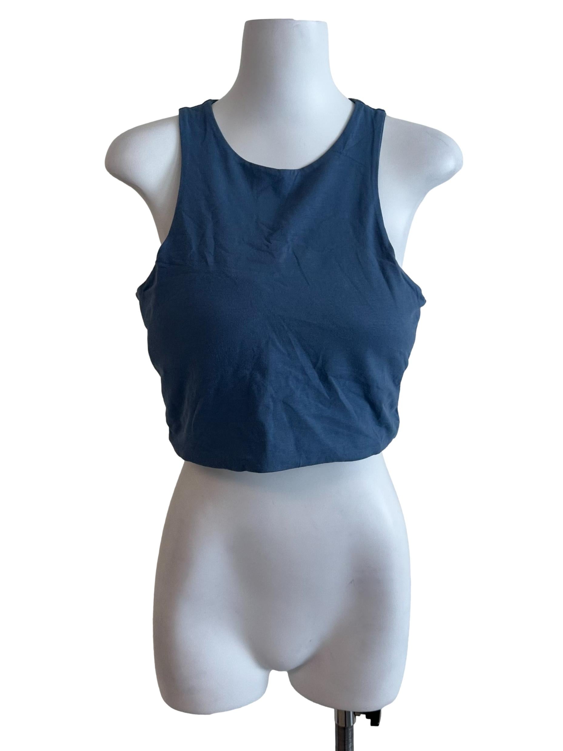 Spruce Blue Round Neck Tank Top