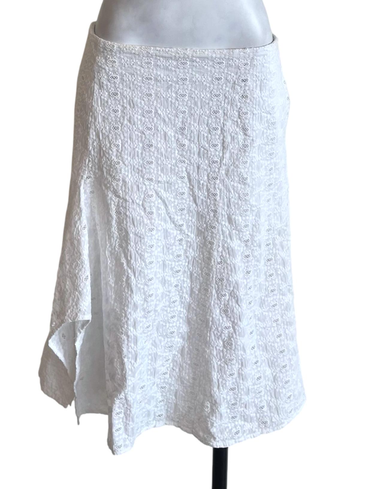 Daisy White Eyelet Slit Skirt