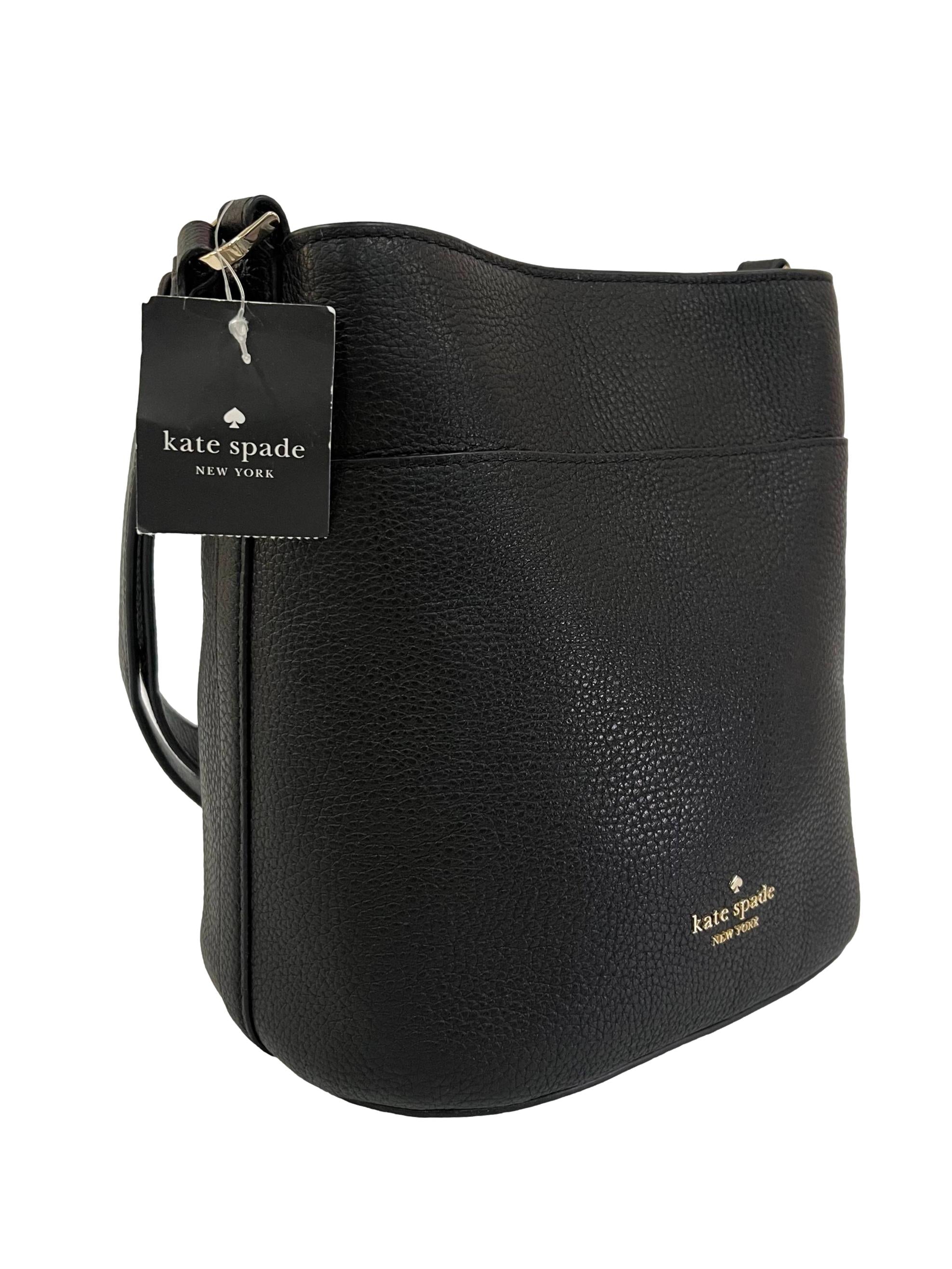 Black Leather Pebbled Leather Small Bucket Bag CSN