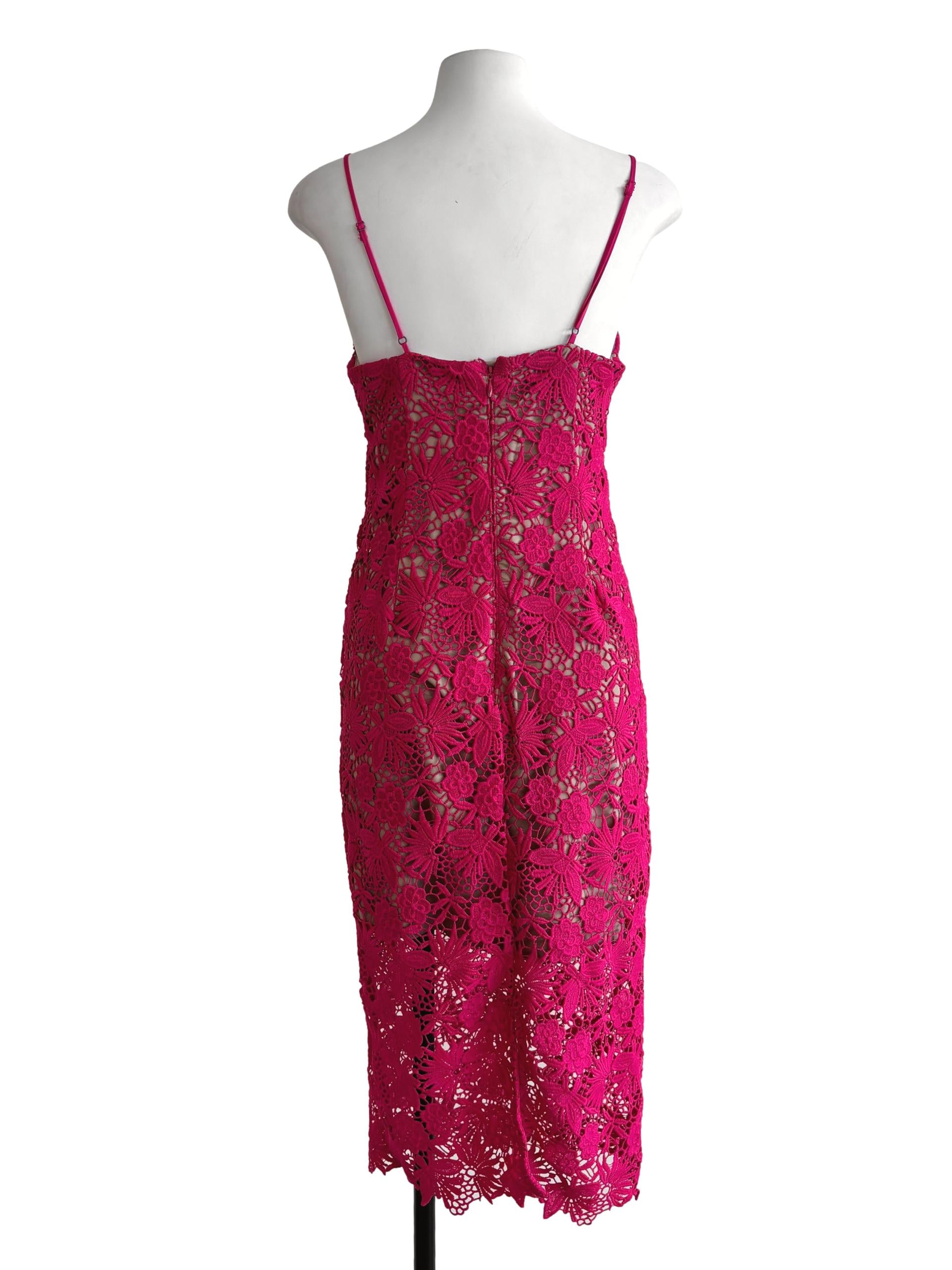 Hot Pink Pencil Lace Dress