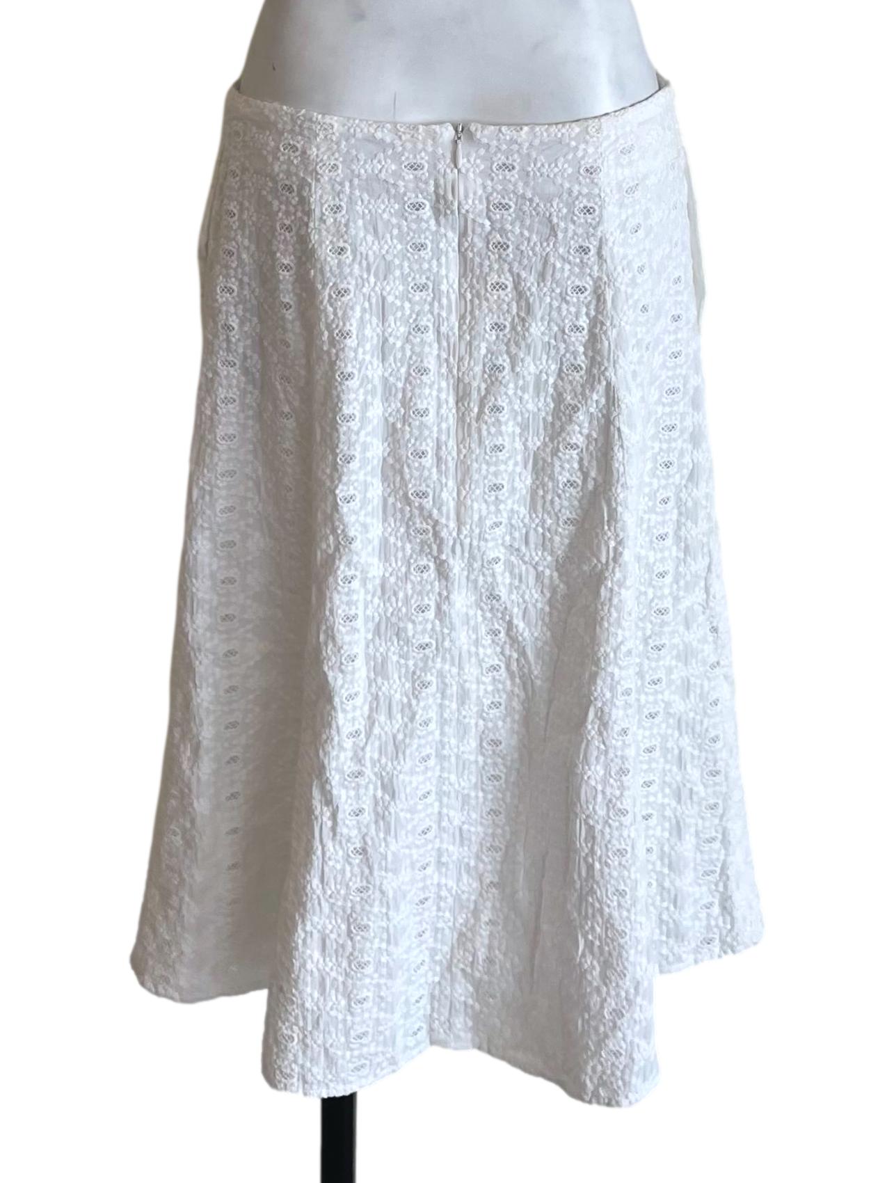 Daisy White Eyelet Slit Skirt