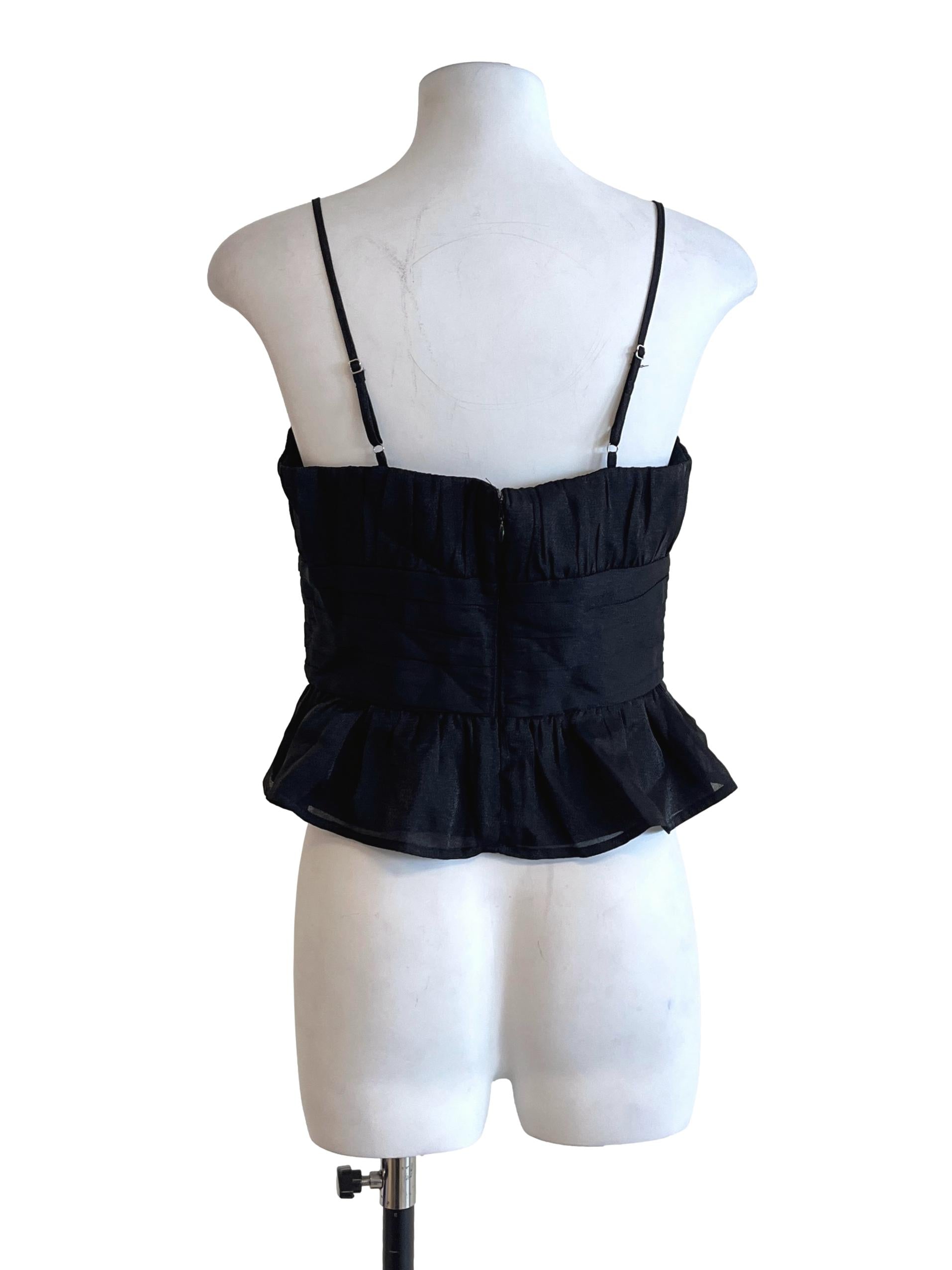 Pitch Black Spaghetti Strap Sleeveless Top