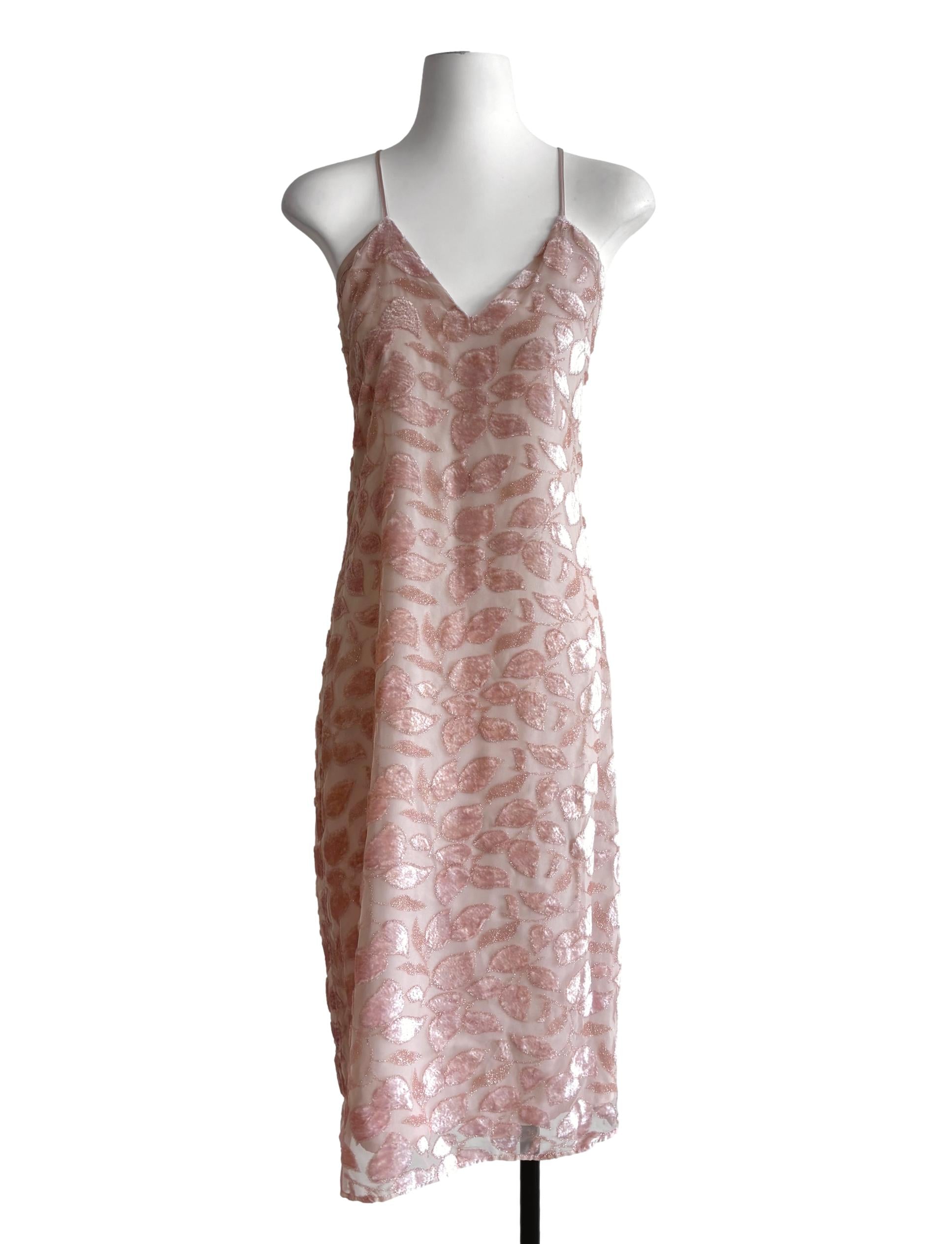 Sepia Pink Velvet Slip Dress