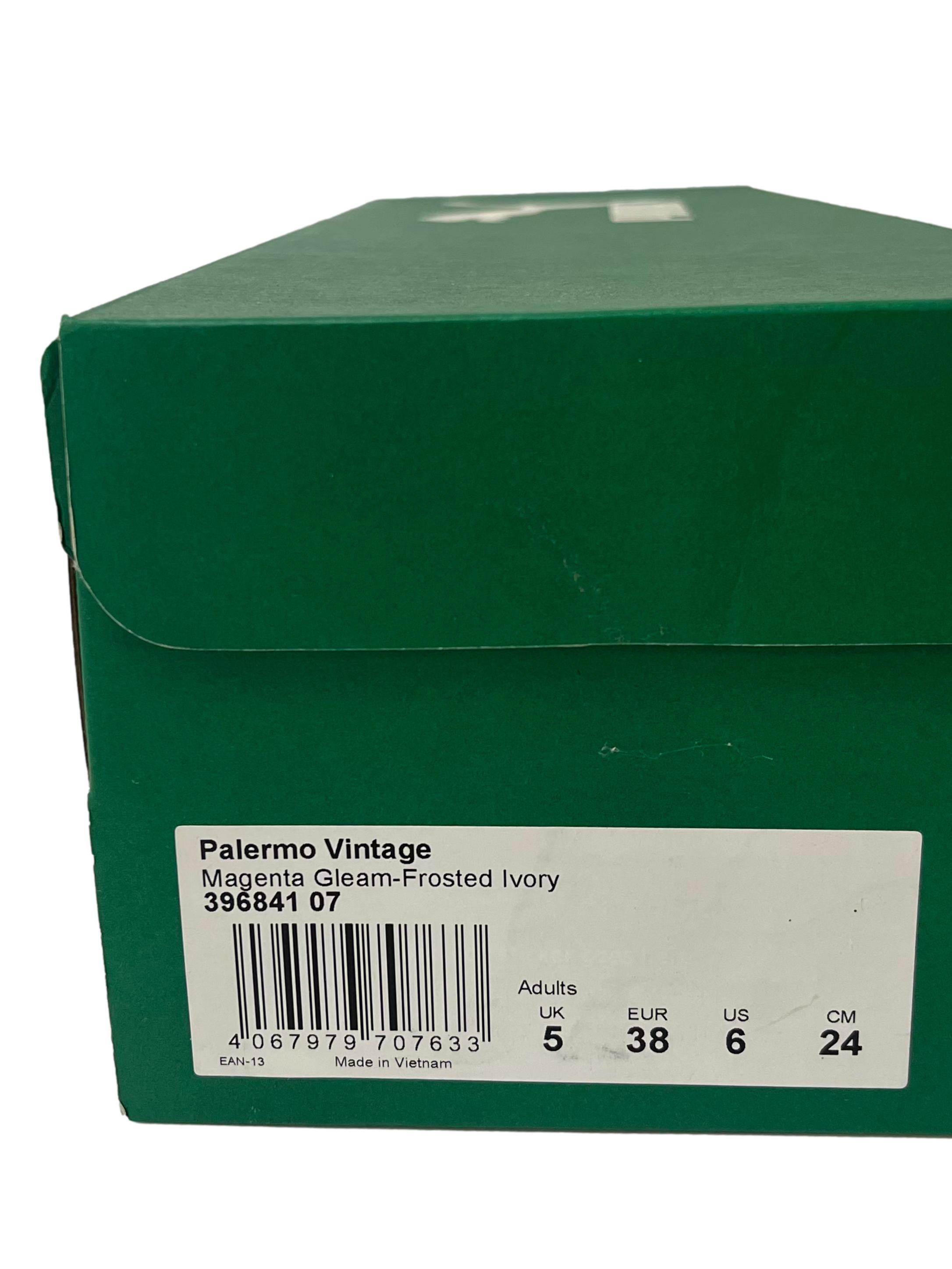 Palermo Vintage Magenta Gleam-Frosted Ivory Sneakers With Interchangeable Shoelaces