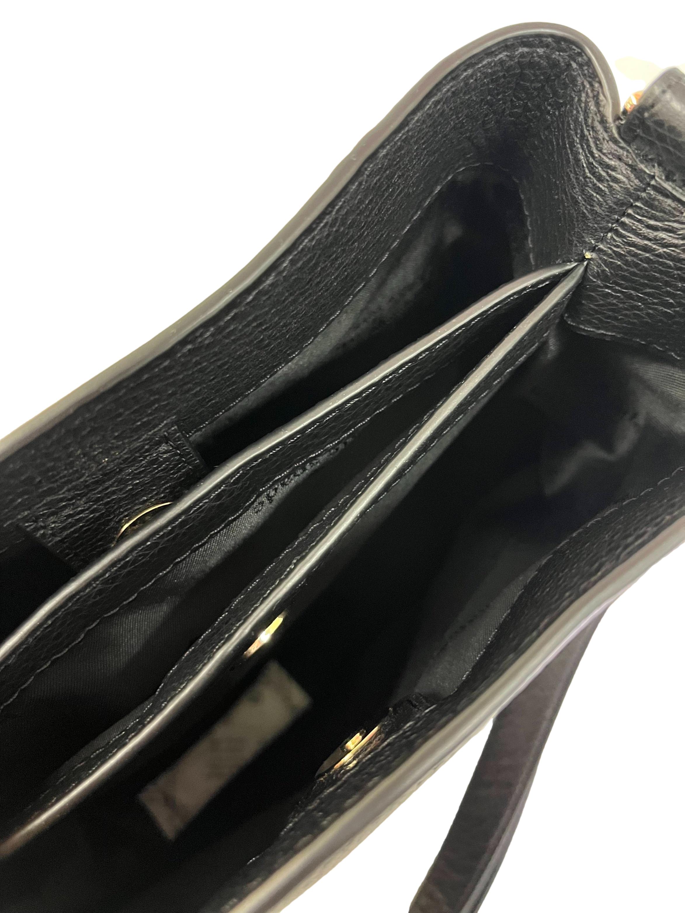 Black Leather Pebbled Leather Small Bucket Bag CSN