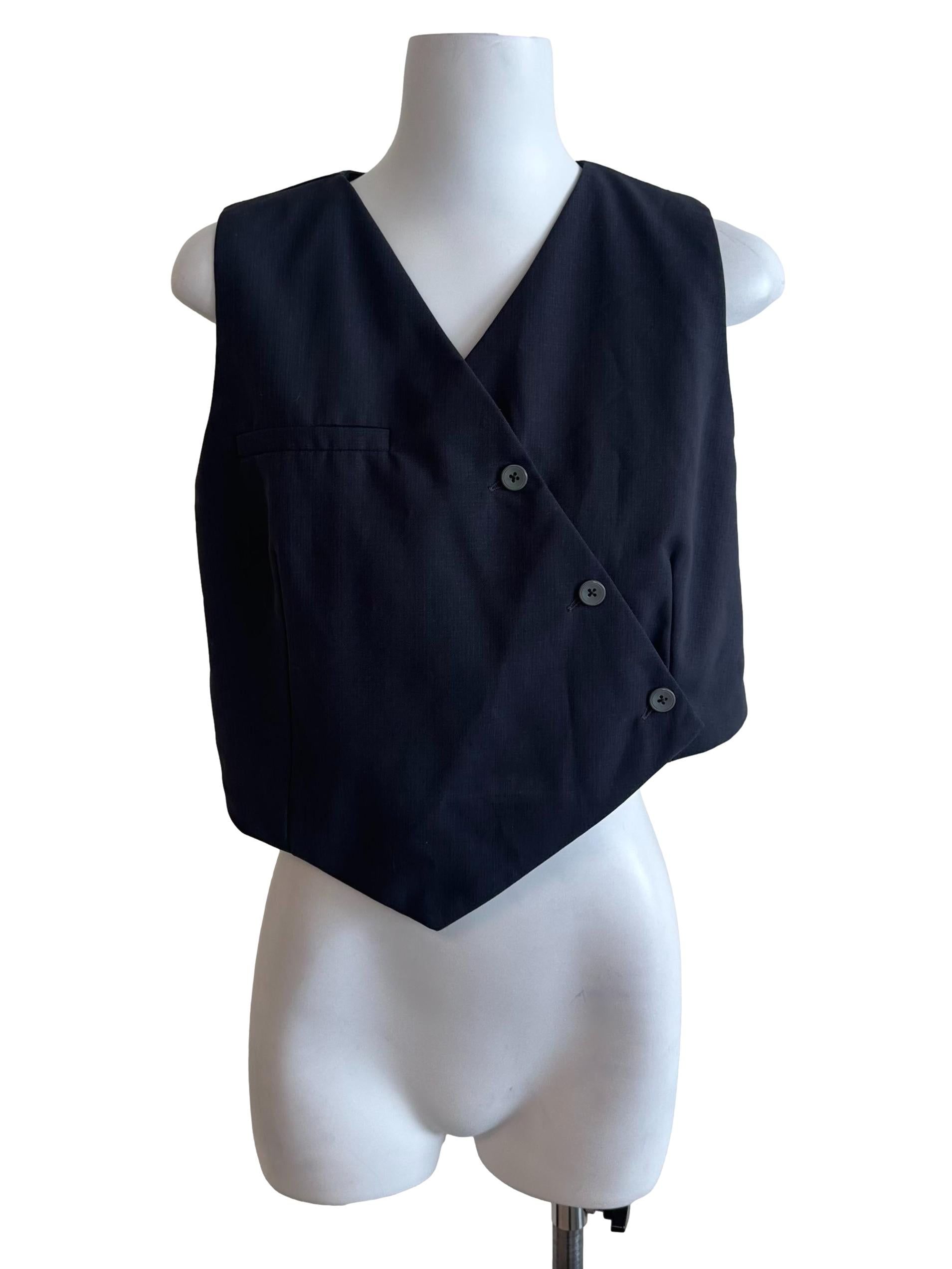 Graphite Grey V Neck Asymmetric Vest
