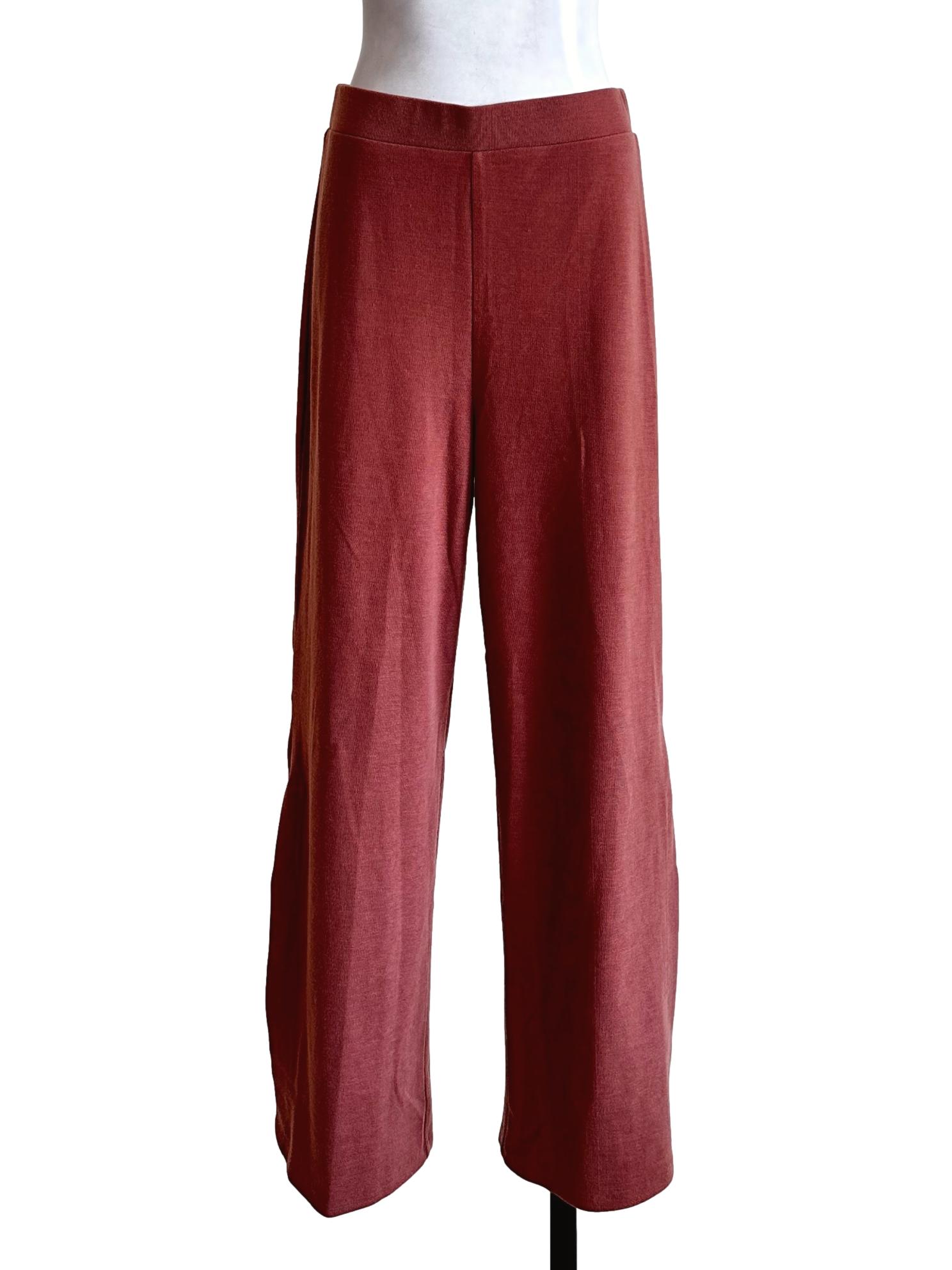 Dark Blush Pink Pencil Stripes Split Pants