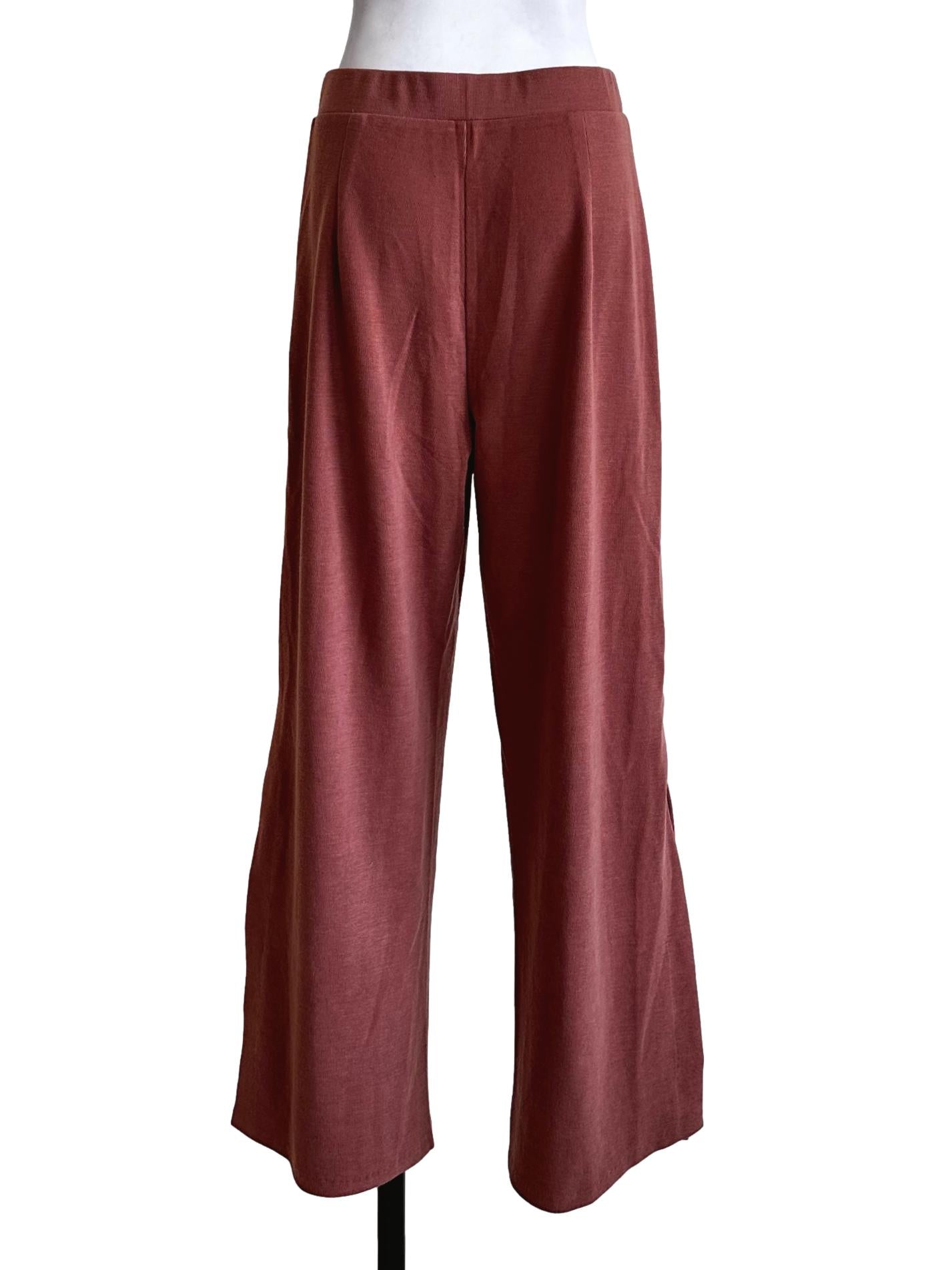 Dark Blush Pink Pencil Stripes Split Pants