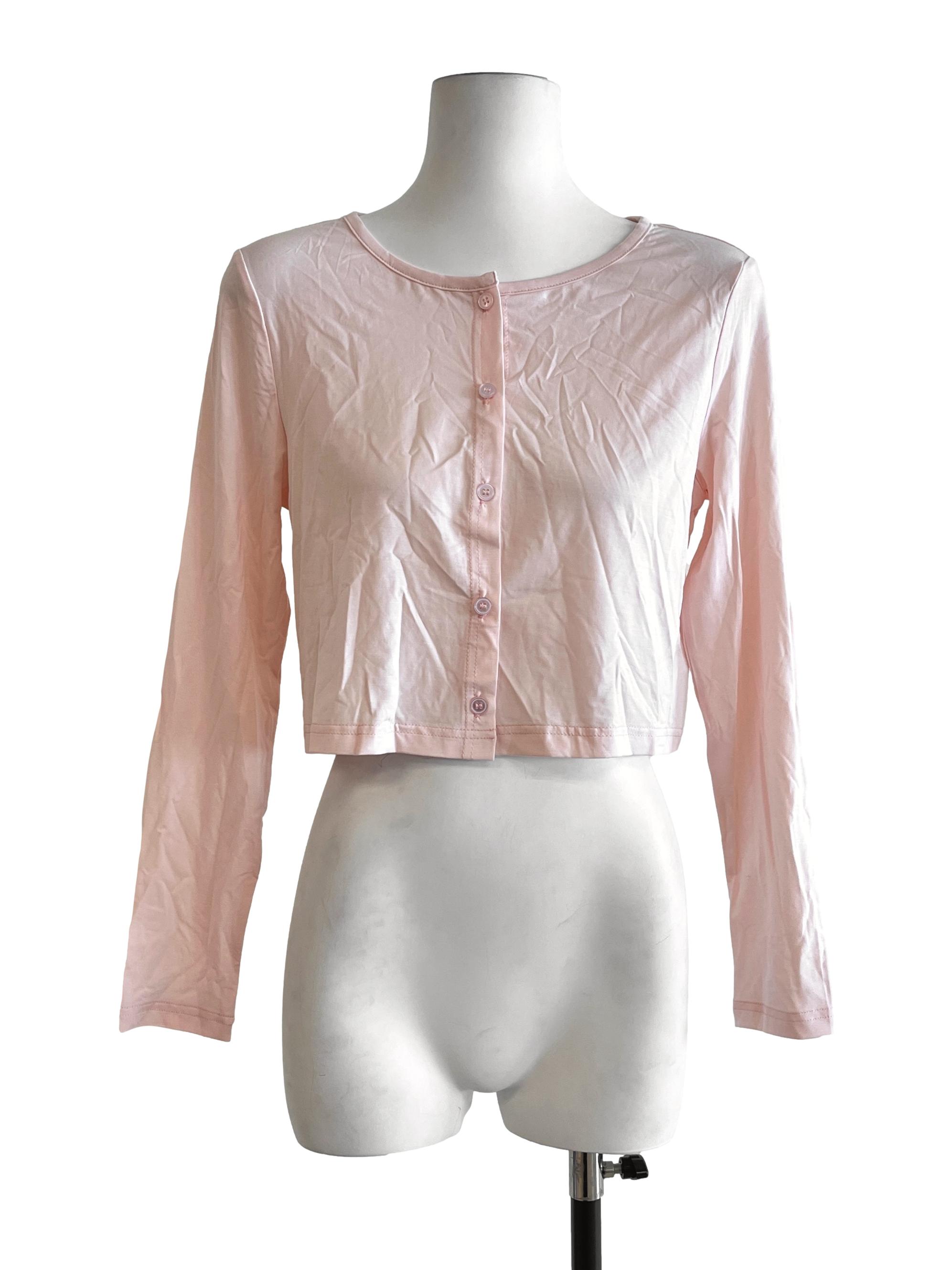 Lemonade Pink V-Neck Cropped Top