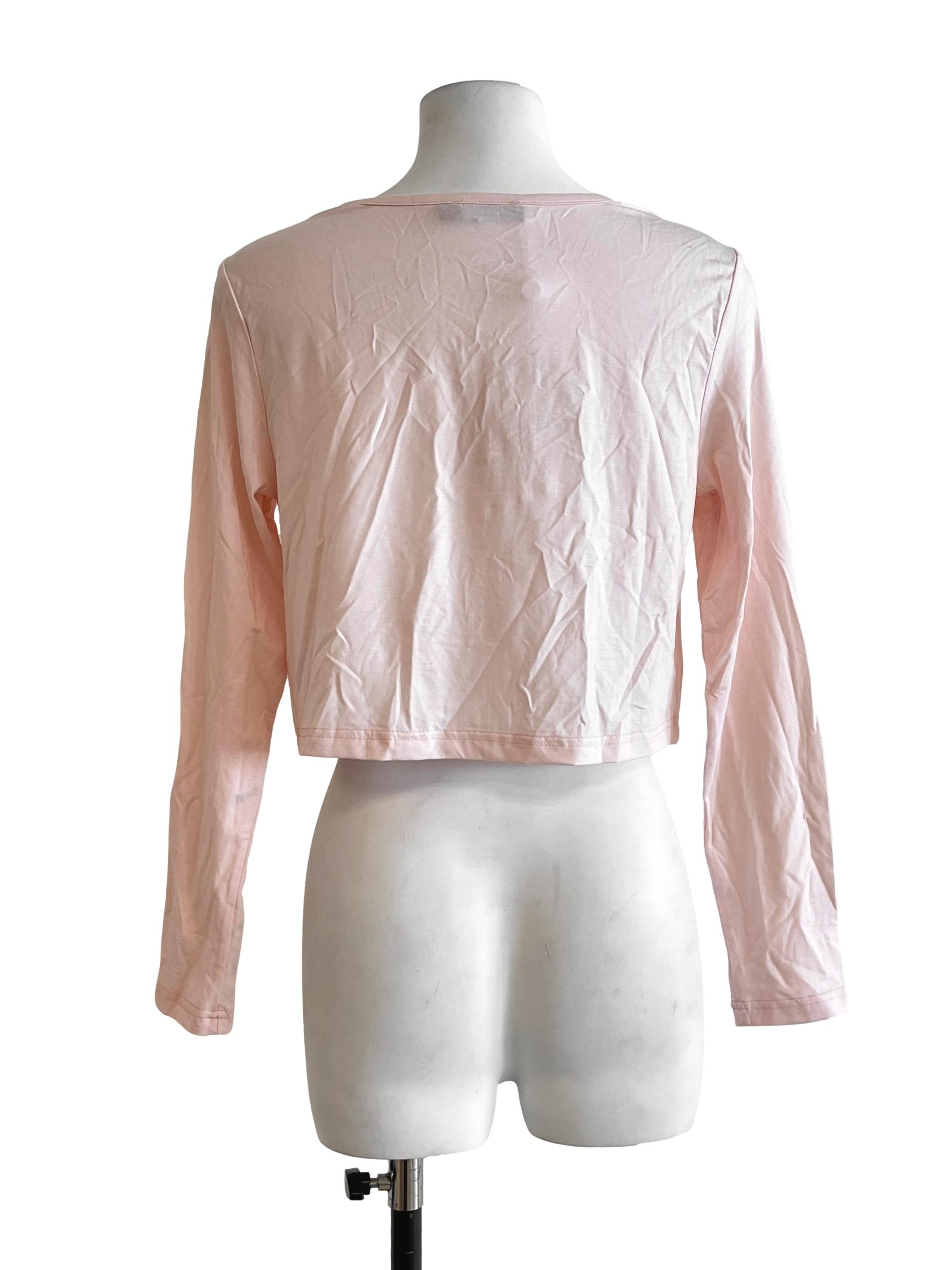 Lemonade Pink V-Neck Cropped Top