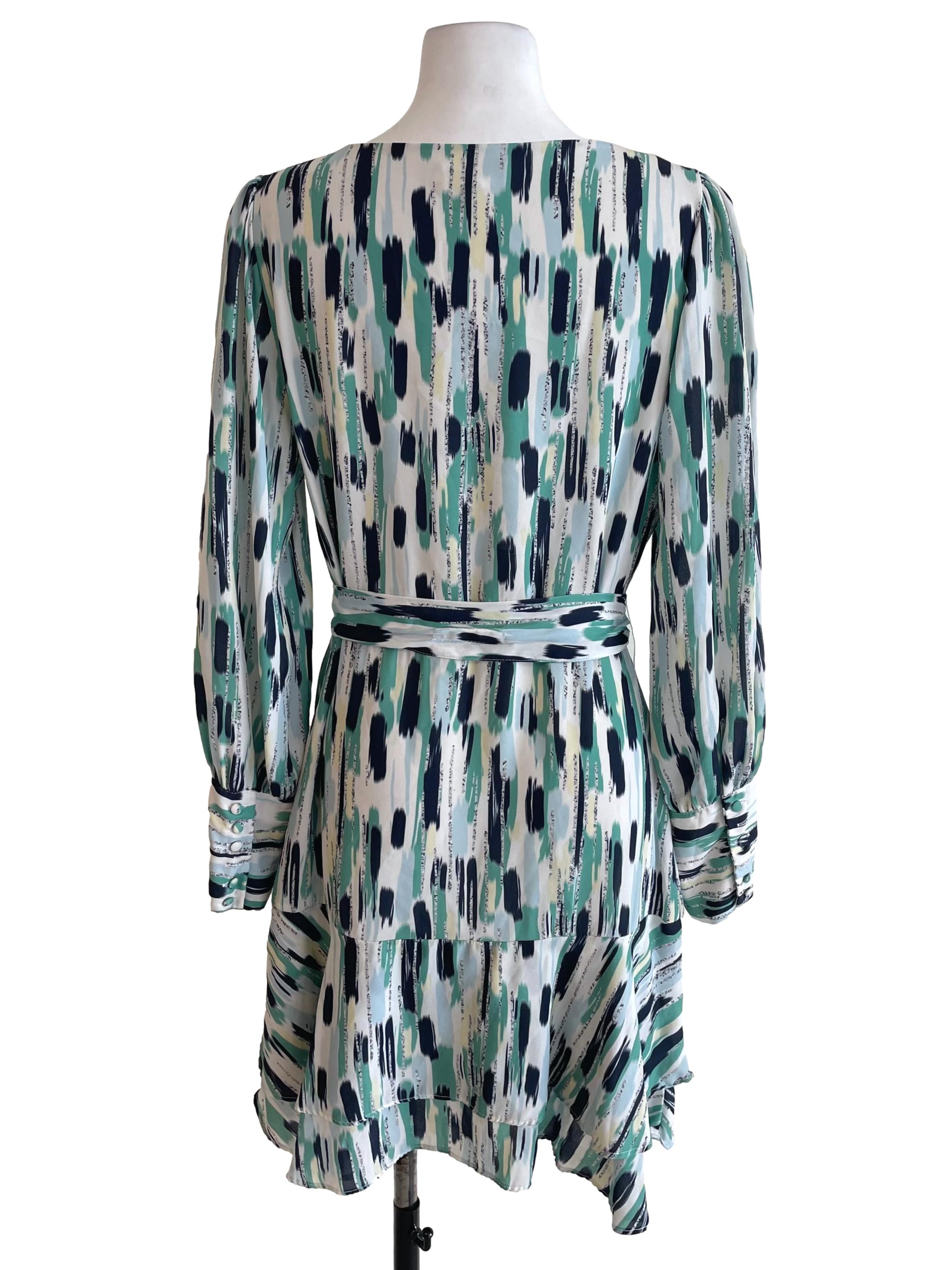 Fern Green Printed Wendy Wrap Dress