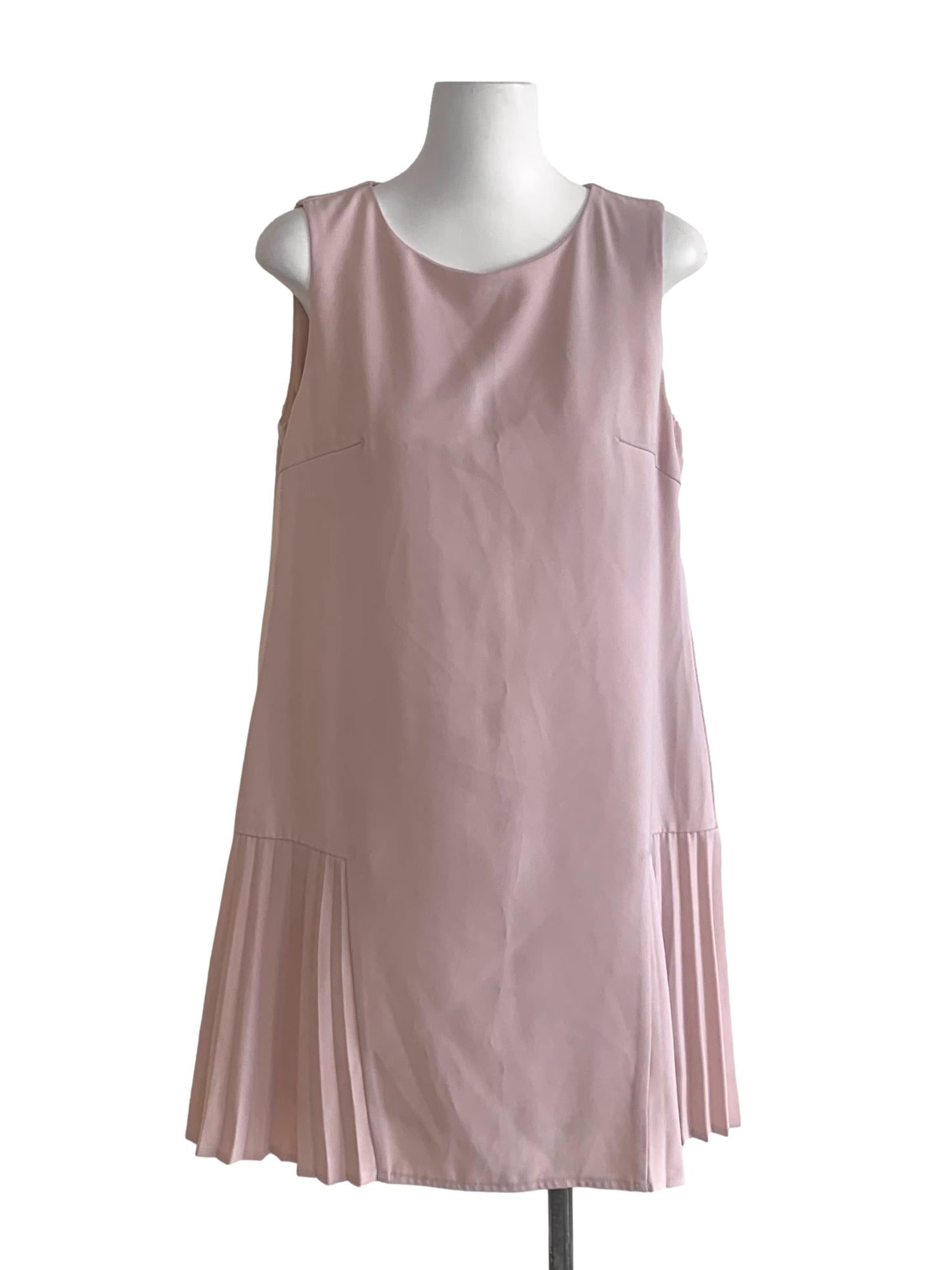 Crepe Pink Trapezoid Dress LB